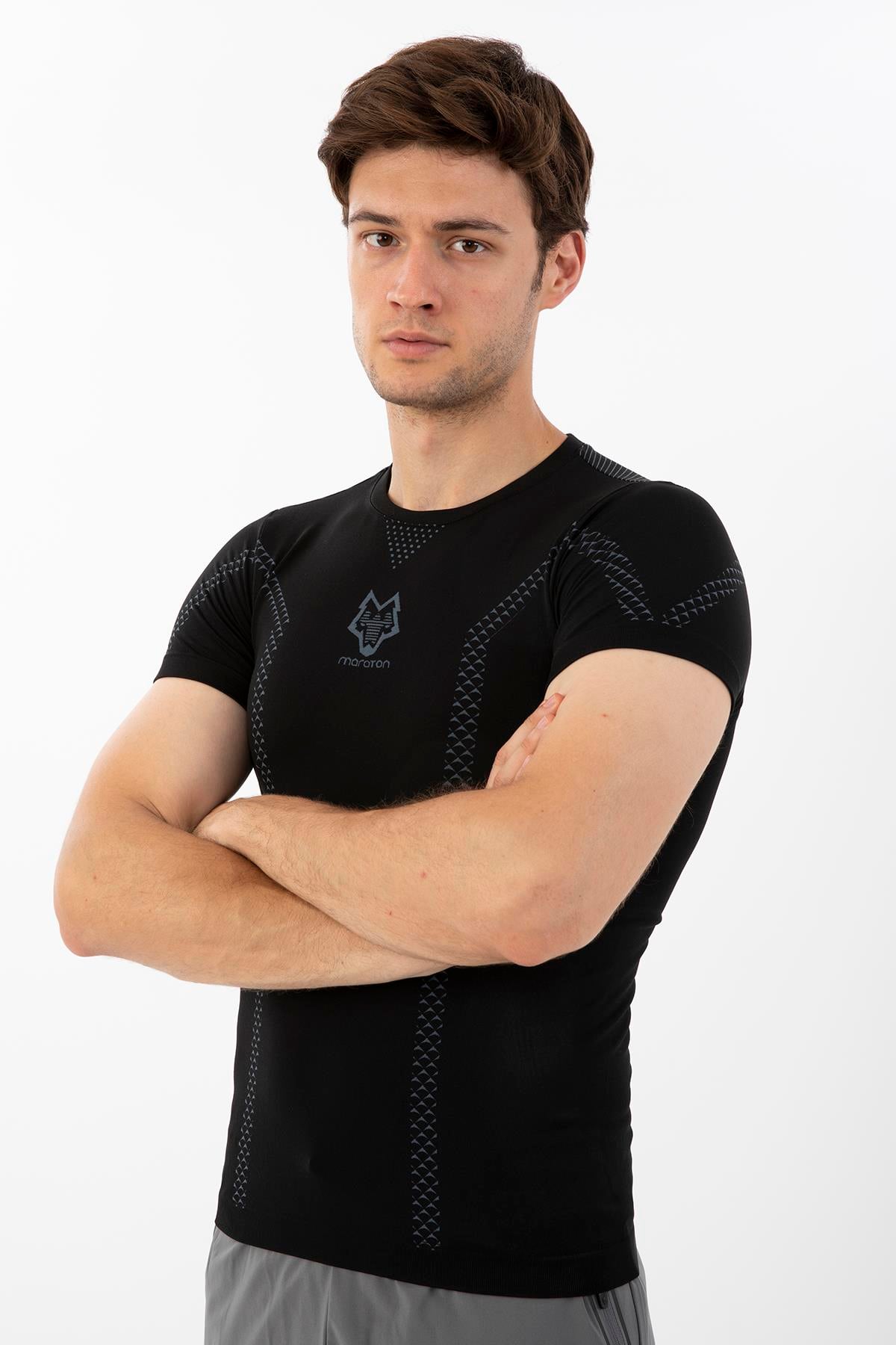 Maraton Active SlimFit Erkek Bisiklet Yaka  Kısa Kol Koşu T-shirt 821074