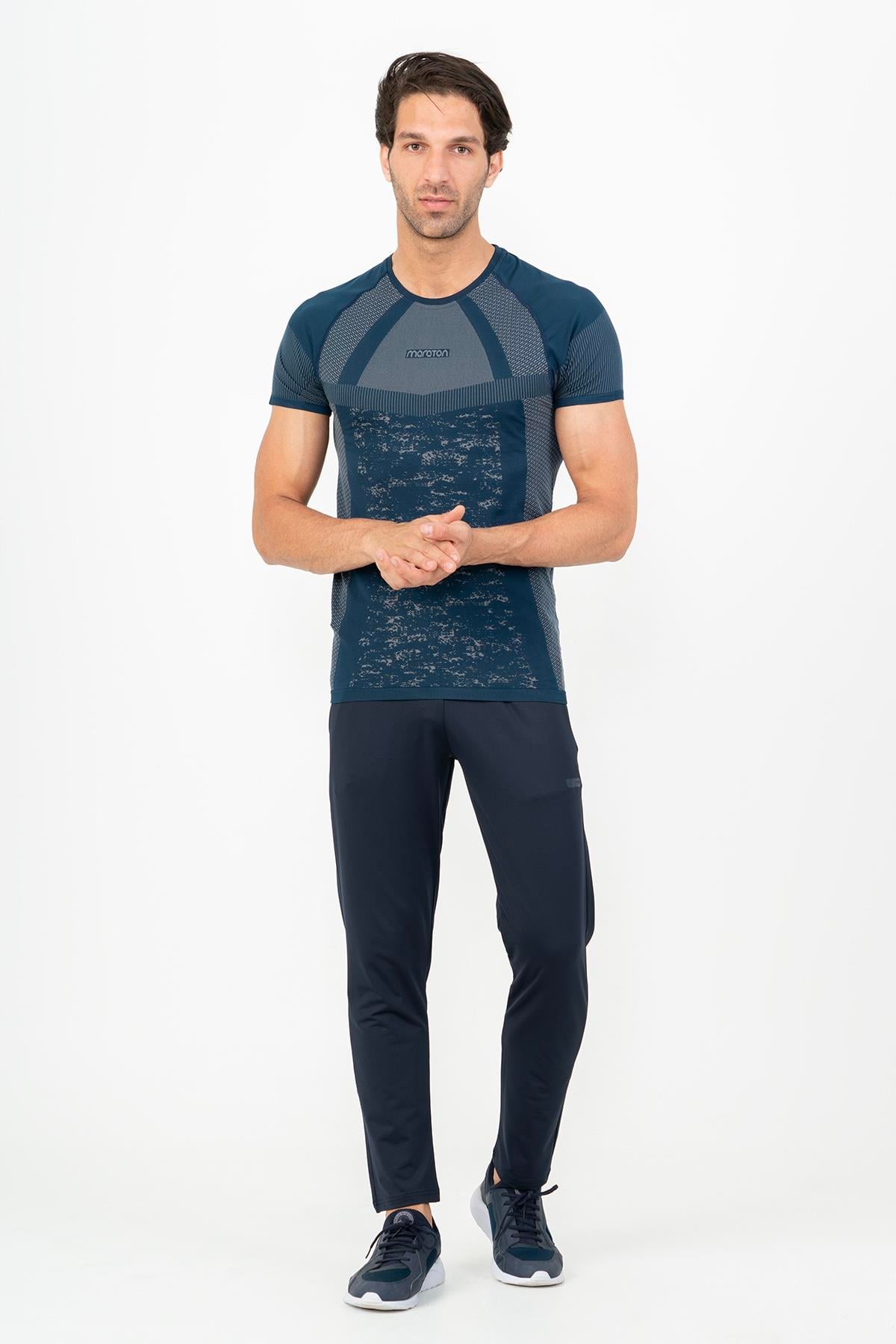 Maraton Active SlimFit Erkek Bisiklet Yaka  Kısa Kol Koşu T-shirt 821078