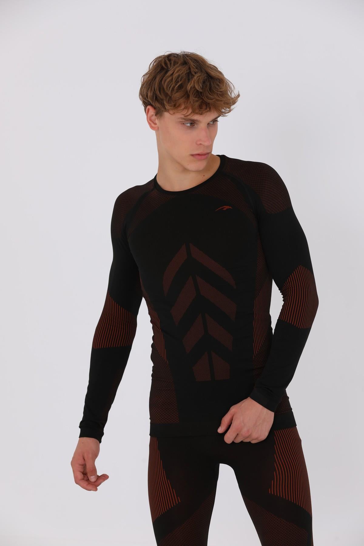 Maraton Active SlimFit Erkek Bisiklet Yaka  Uzun Kol Koşu Sweatshirt 826010