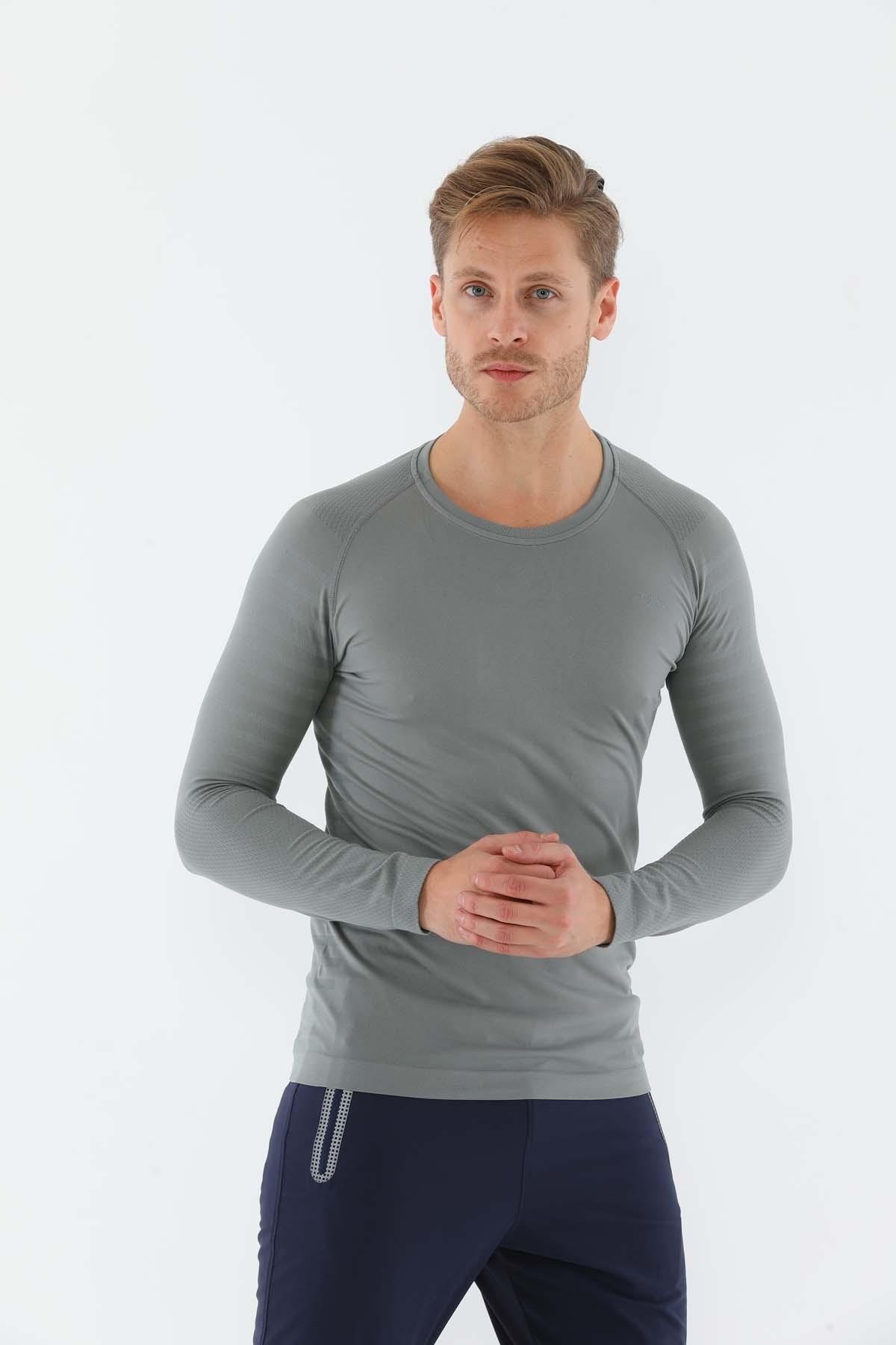 Maraton Active SlimFit Erkek Bisiklet Yaka  Uzun Kol Spor Sweatshirt 826019