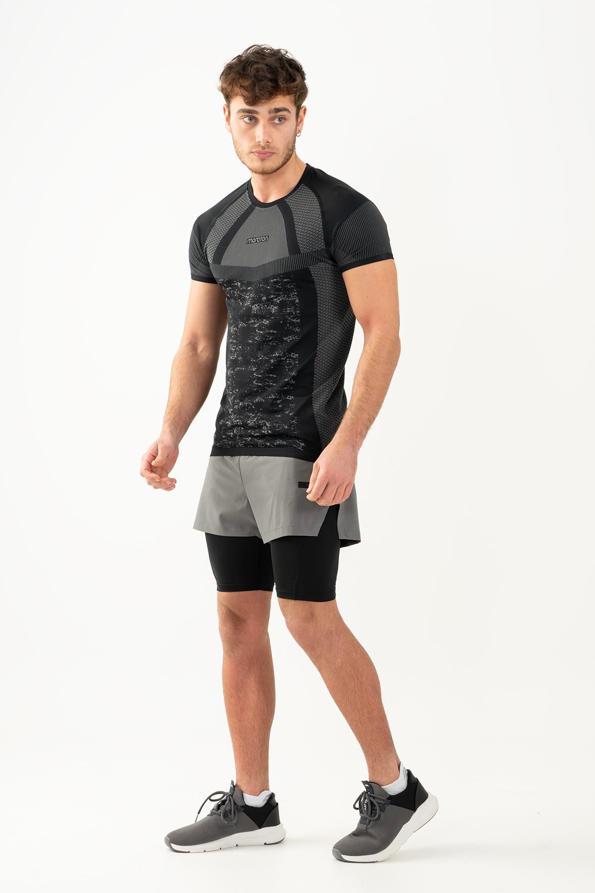 Maraton Active SlimFit Erkek Bisiklet Yaka  Kısa Kol Koşu T-shirt 821078
