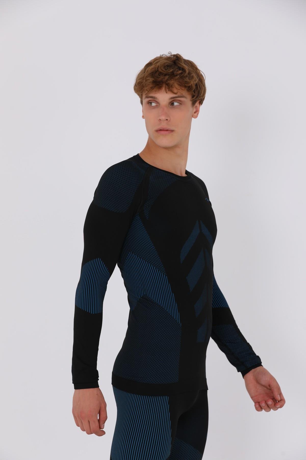Maraton Active SlimFit Erkek Bisiklet Yaka  Uzun Kol Koşu Sweatshirt 826010