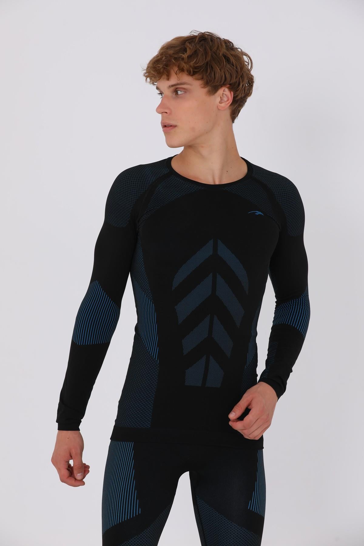 Maraton Active SlimFit Erkek Bisiklet Yaka  Uzun Kol Koşu Sweatshirt 826010