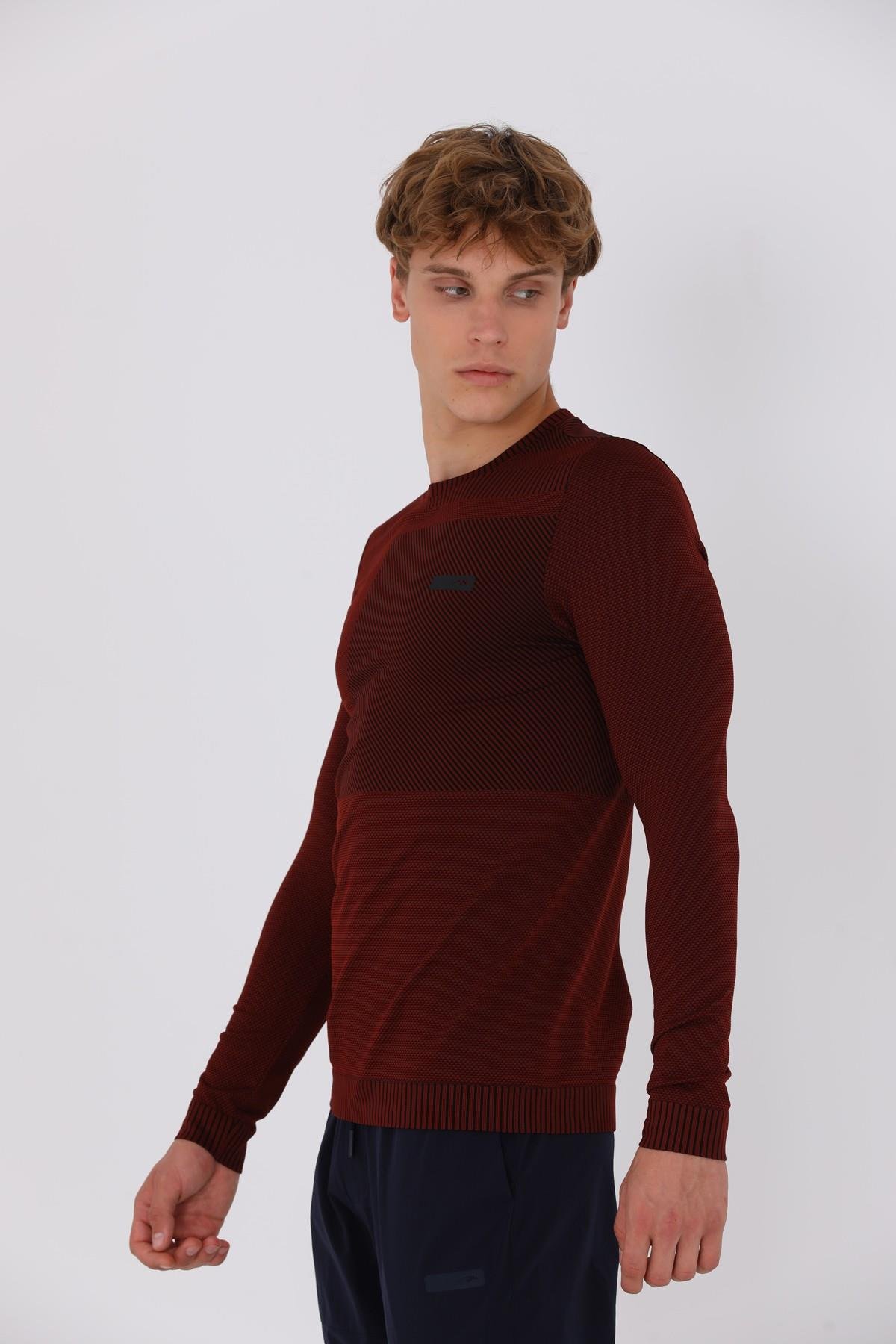 Maraton Active SlimFit Erkek Bisiklet Yaka  Uzun Kol Spor Sweatshirt 826023