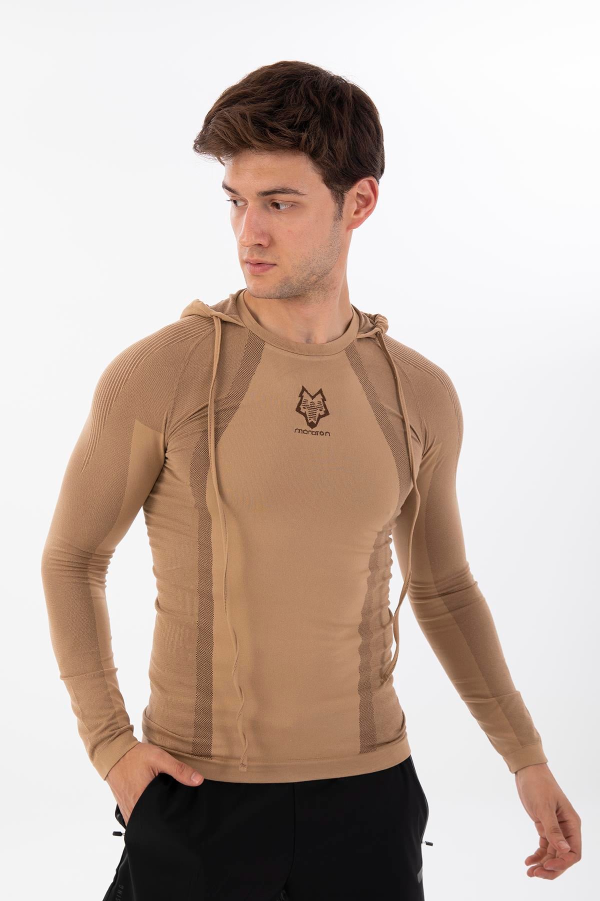Maraton Active SlimFit Erkek Kapşonlu  Uzun Kol Koşu Sweatshirt 826029