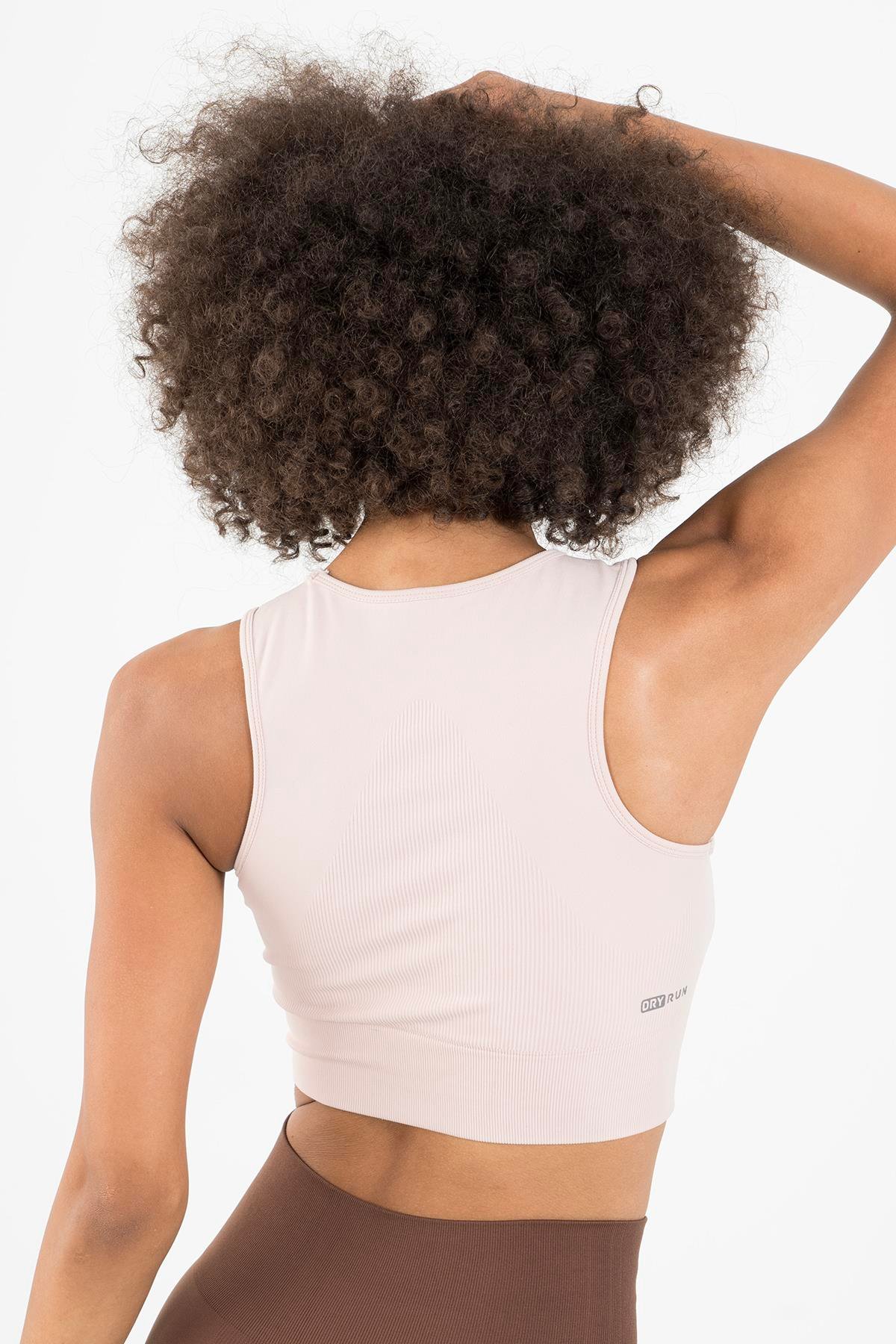Maraton Active SlimFit Kadın Atlet Yaka  Kolsuz Training Pudra Bra 813034