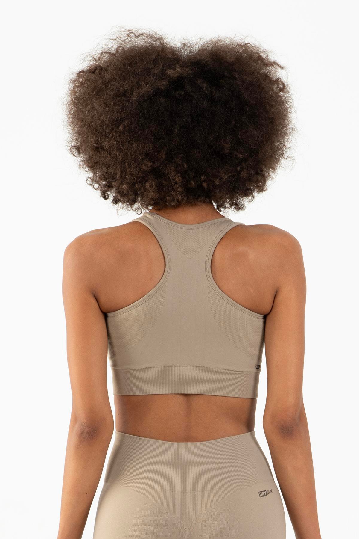 Maraton Active SlimFit Kadın Atlet Yaka  Kolsuz Koşu Açık Vizon Bra 813090