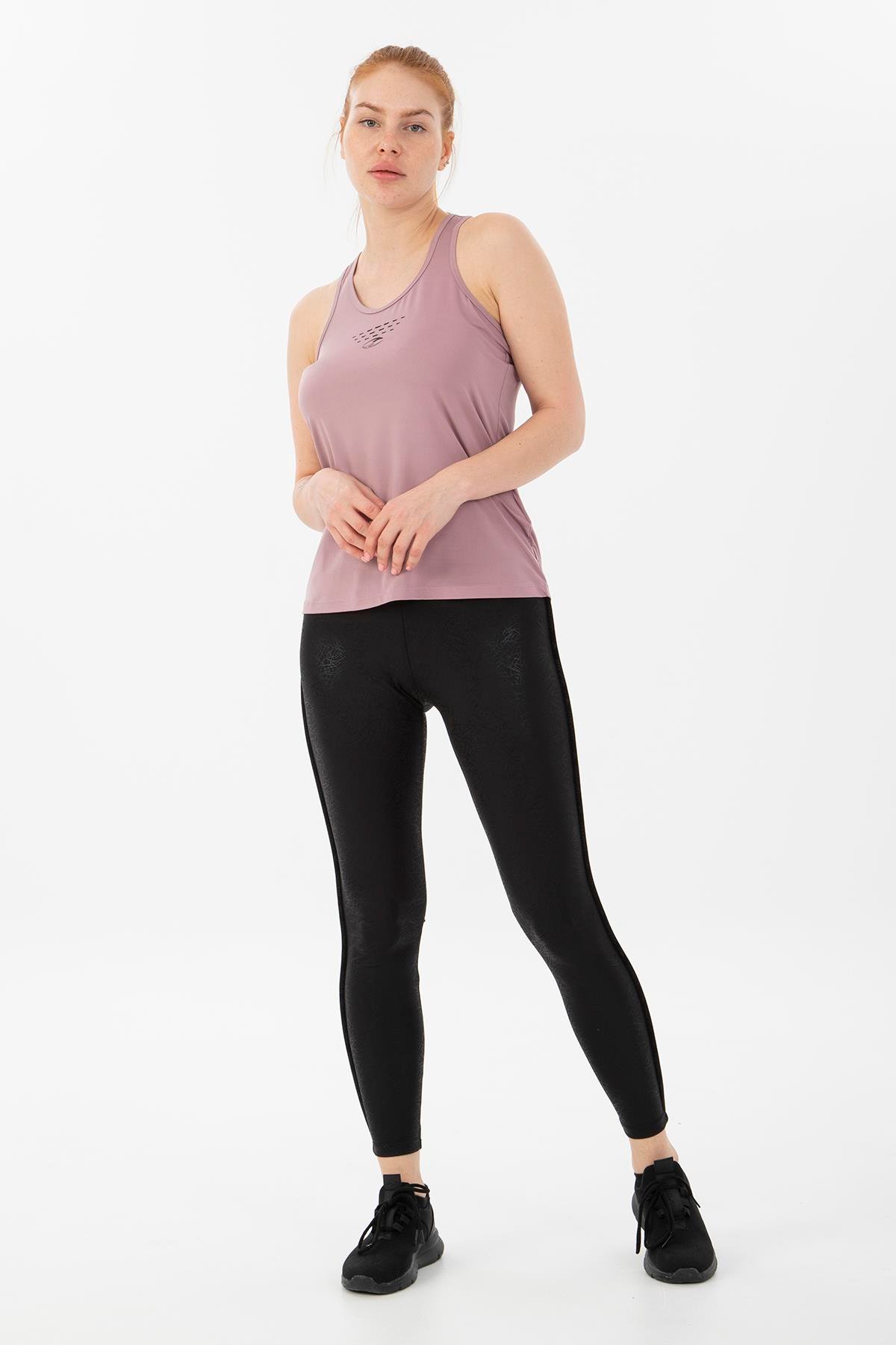 Maraton Active SlimFit Kadın Atlet Yaka  Kolsuz Training Lila Atlet 21155
