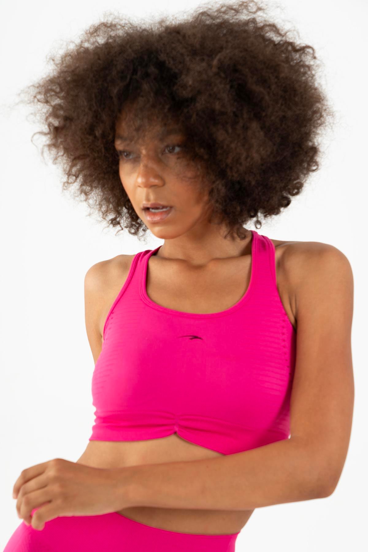 Maraton Active SlimFit Kadın Atlet Yaka  Kolsuz Koşu Fuşya Bra 813090
