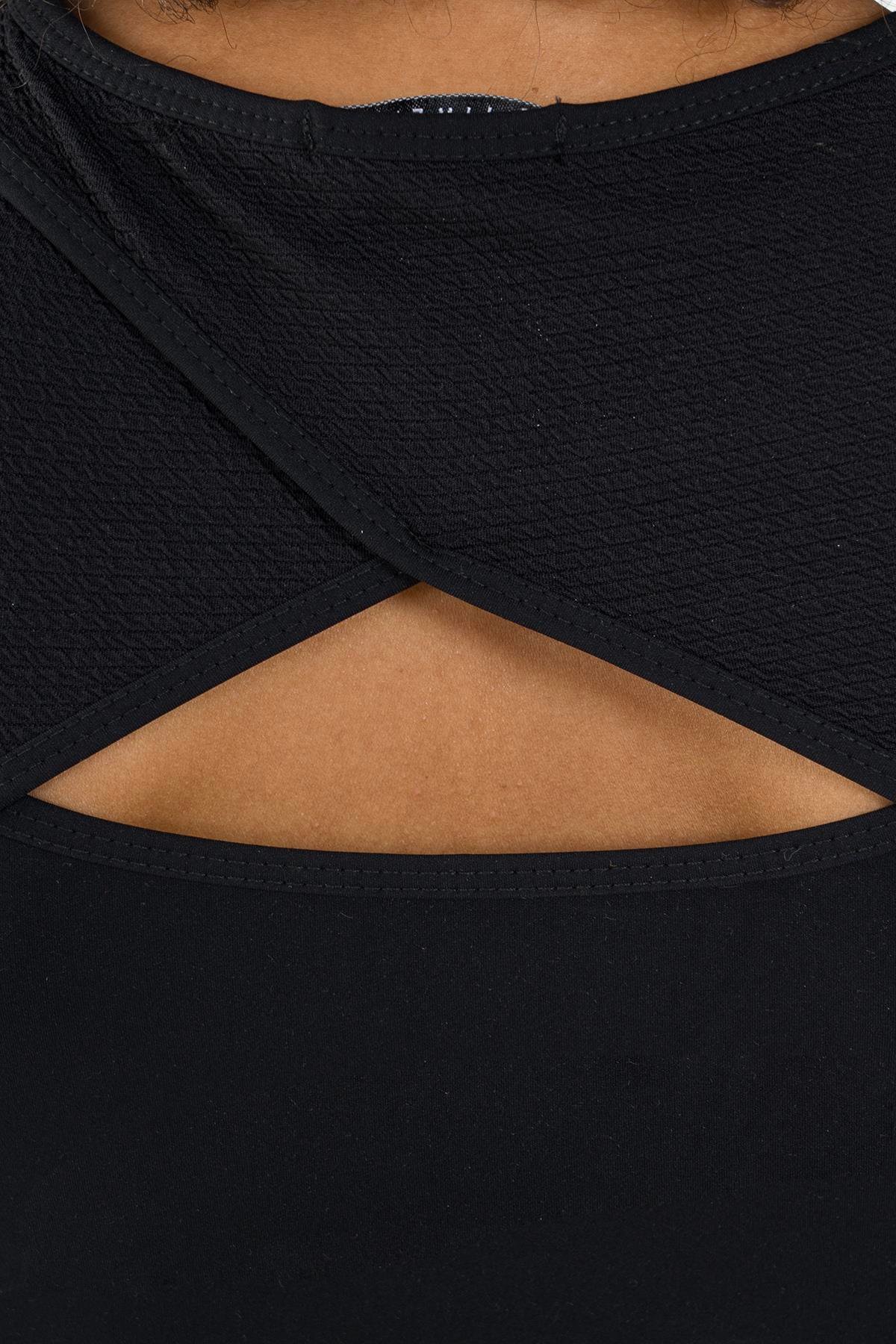 Maraton Active SlimFit Kadın Bisiklet Yaka  Kısa Kol Fitness Crop Top 21973