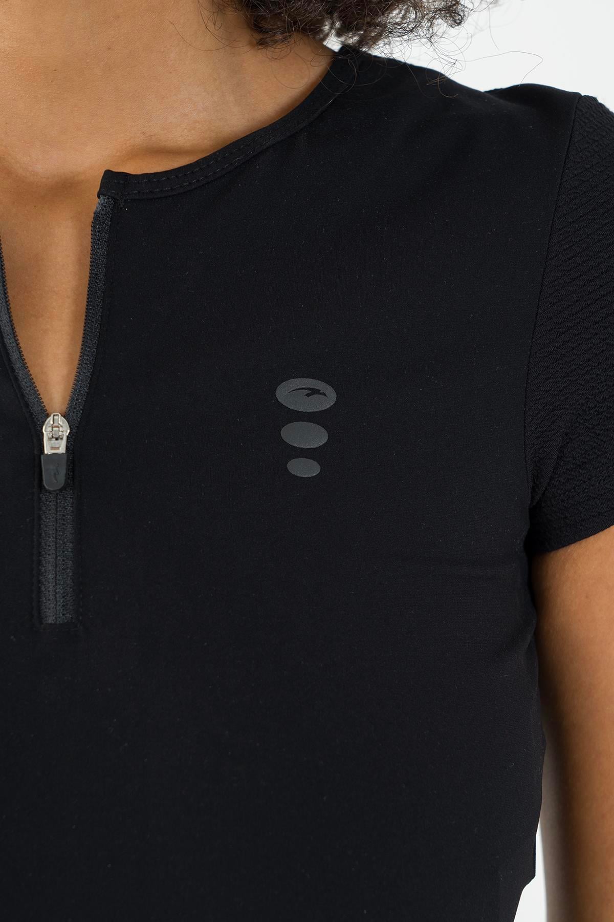 Maraton Active SlimFit Kadın Bisiklet Yaka  Kısa Kol Fitness Crop Top 21973