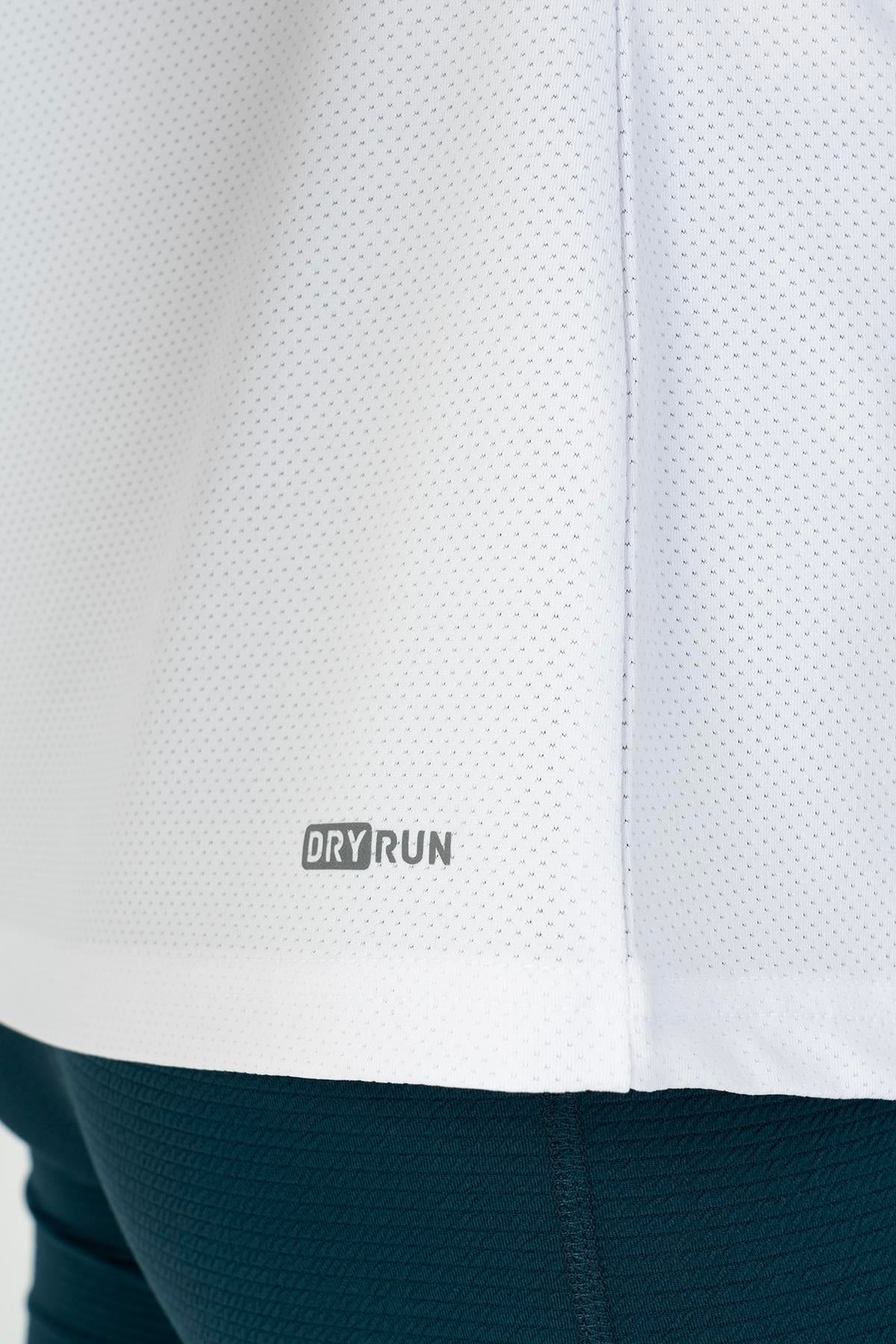 Maraton Active SlimFit Kadın Bisiklet Yaka  Reglan Kol RUN Beyaz T-shirt 23236