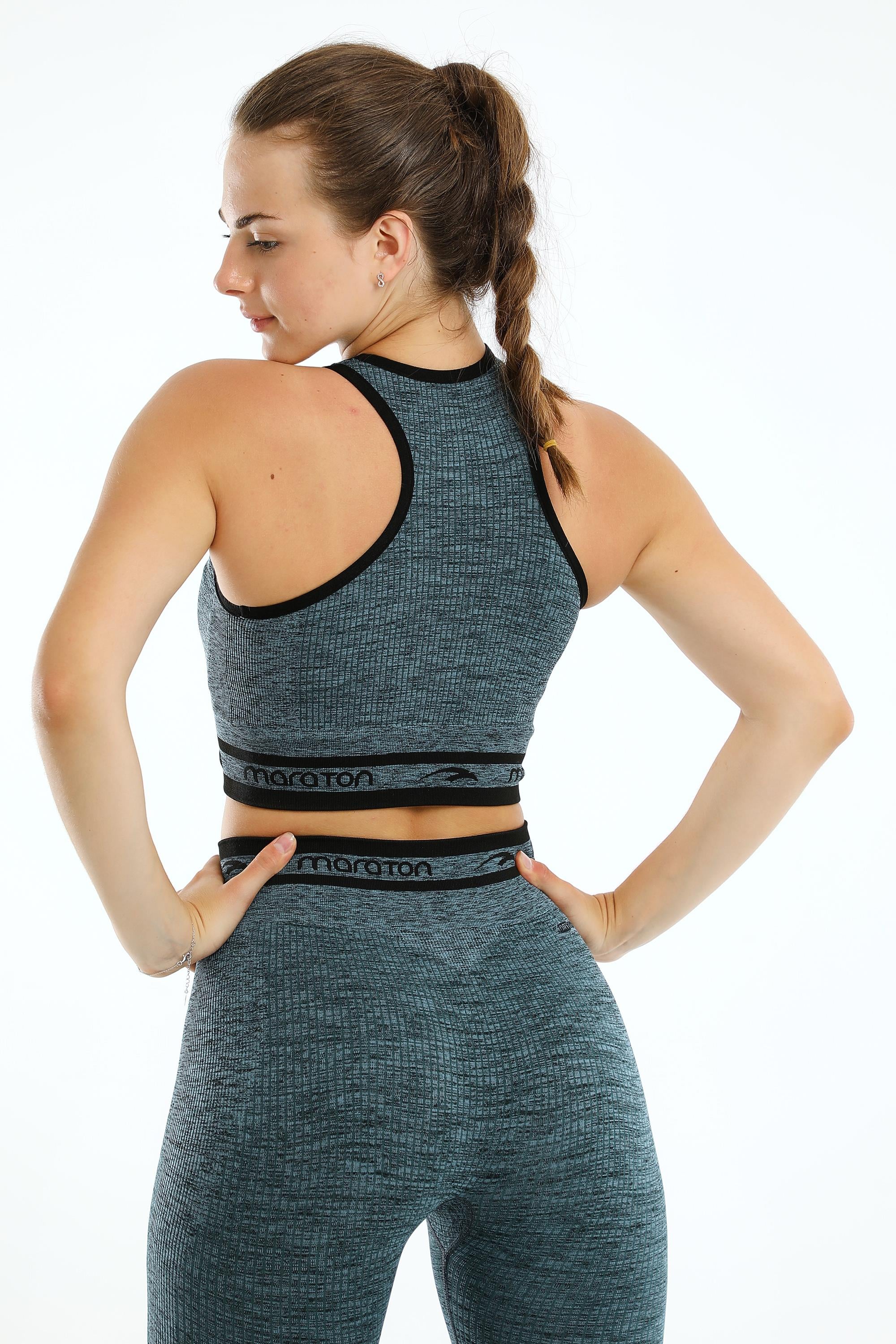 Maraton Active SlimFit Kadın Bisiklet Yaka  Kolsuz Basic Bra 813076