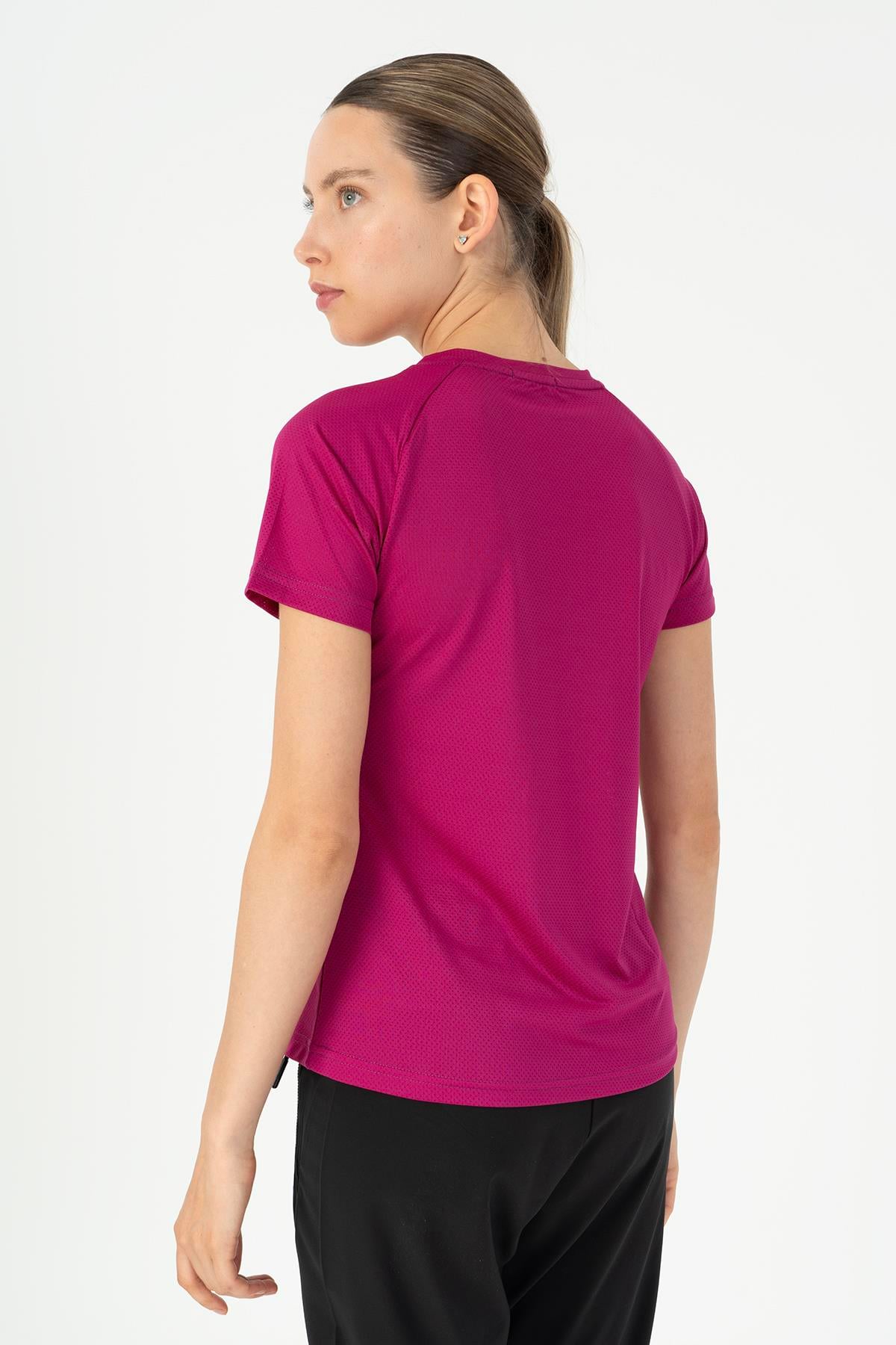 Maraton Active SlimFit Kadın Bisiklet Yaka  Reglan Kol RUN  T-shirt 23236