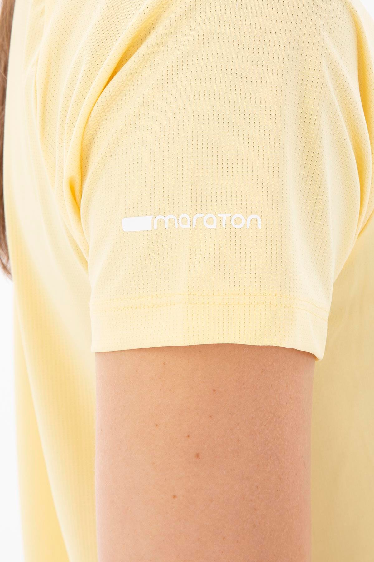 Maraton Active SlimFit Kadın Bisiklet Yaka  Düşük Kol Training T-shirt 21152