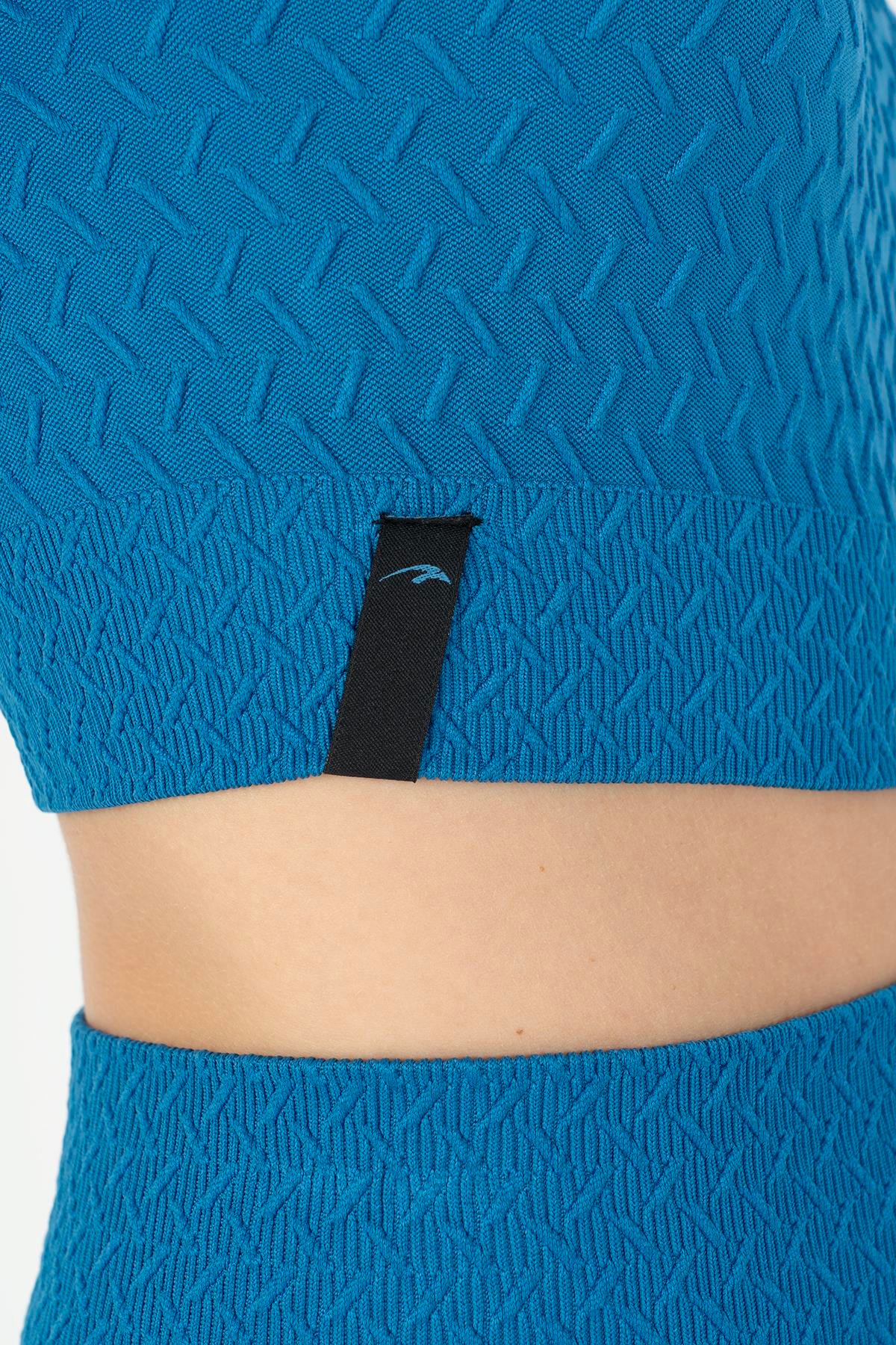 Maraton Active SlimFit Kadın Bisiklet Yaka  Reglan Kol Koşu  Crop Top 816026