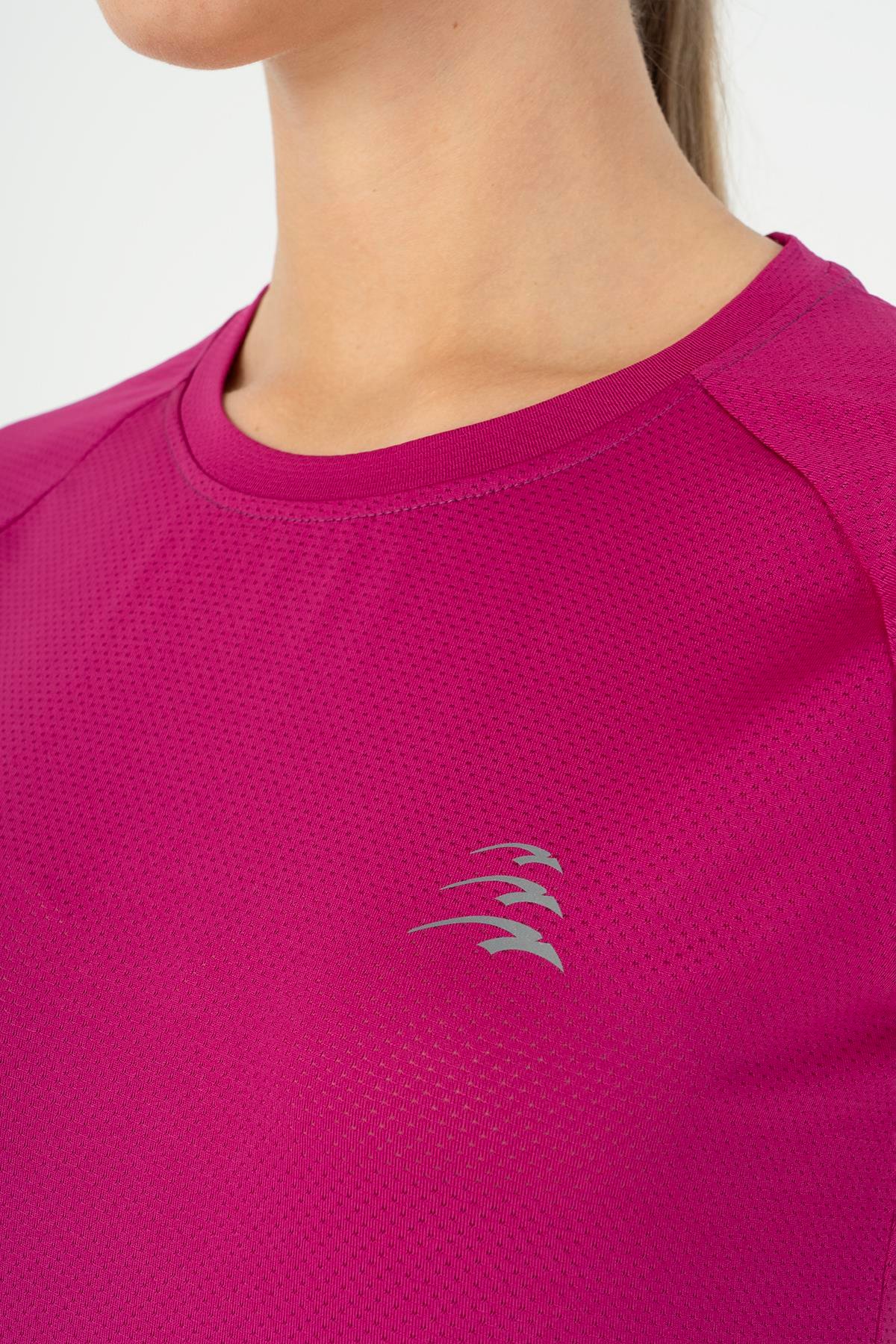 Maraton Active SlimFit Kadın Bisiklet Yaka  Reglan Kol RUN  T-shirt 23236