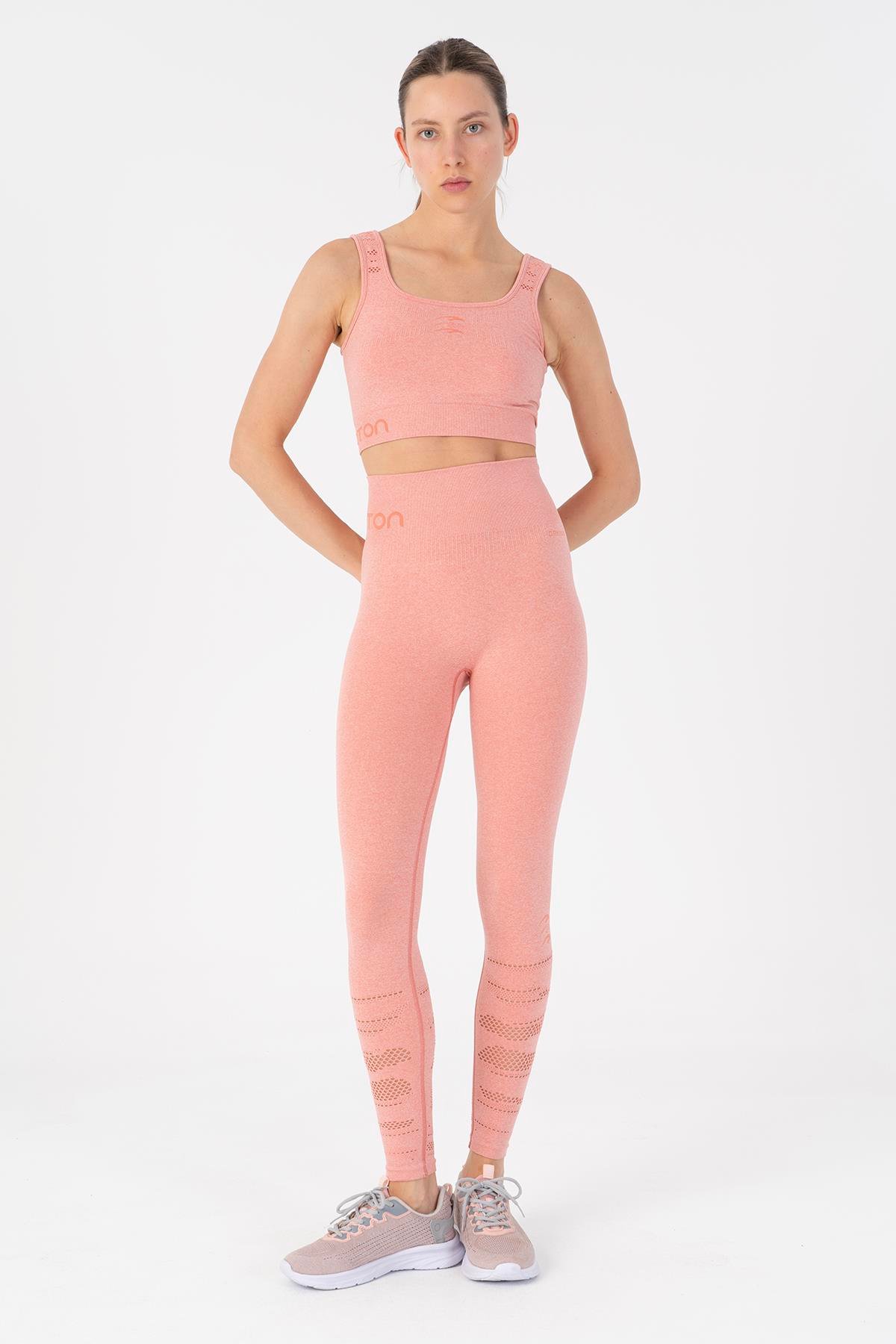 Maraton Active SlimFit Kadın Düz Yaka  Kolsuz Koşu Gül Bra 813095