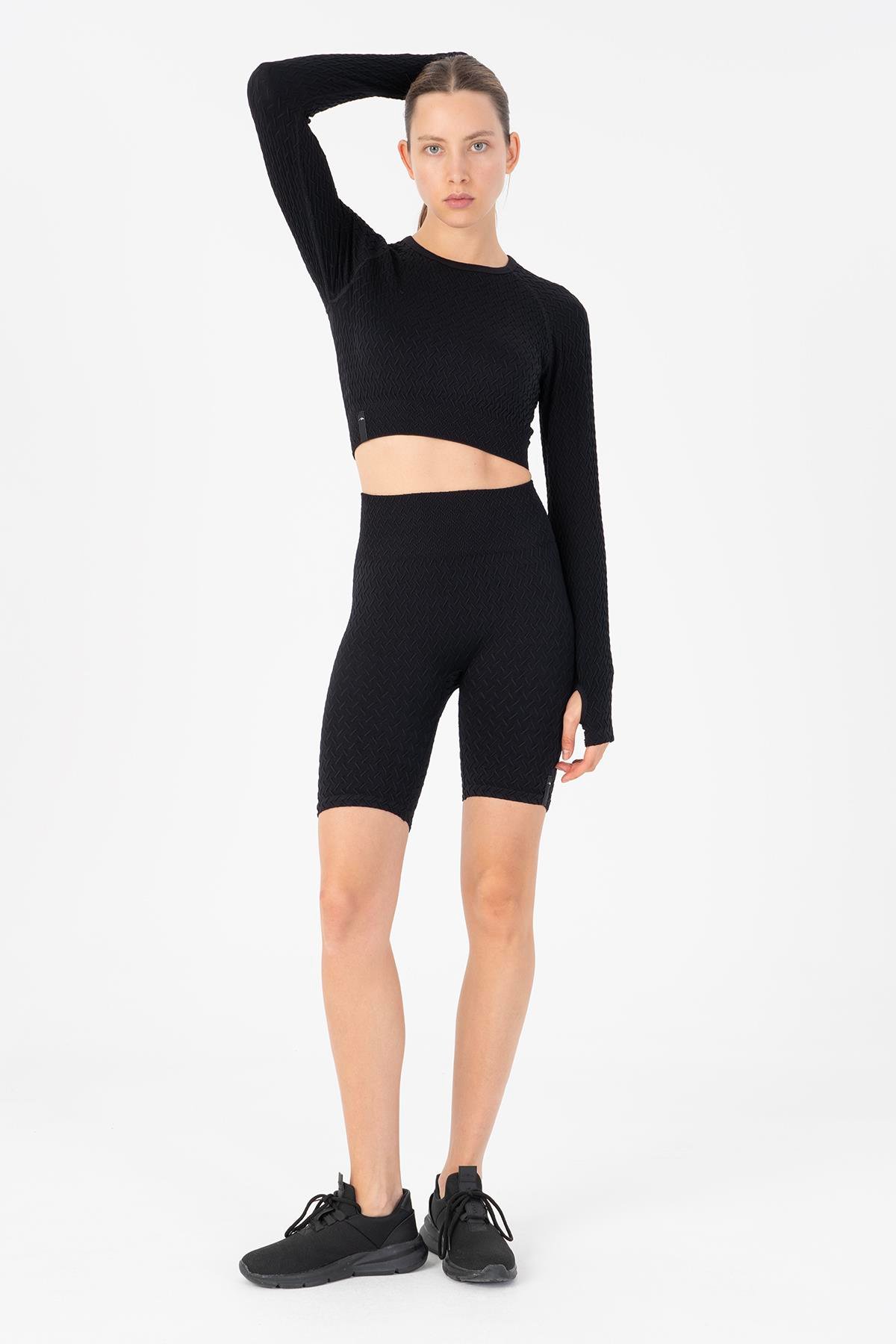 Maraton Active SlimFit Kadın  Şort  Koşu Siyah Şort 818017