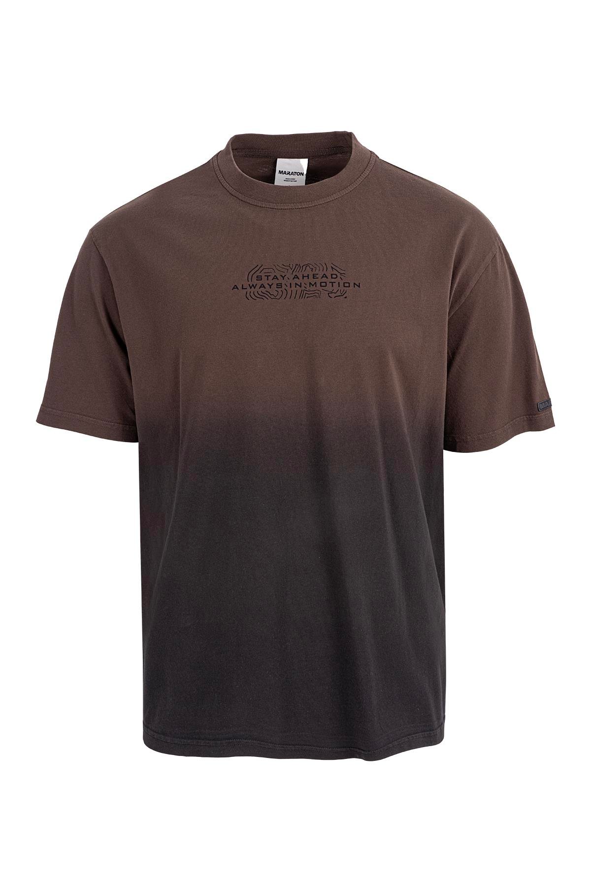 Maraton BOXY FİT Erkek Bisiklet Yaka  Düşük Kol Kakao T-shirt 23900