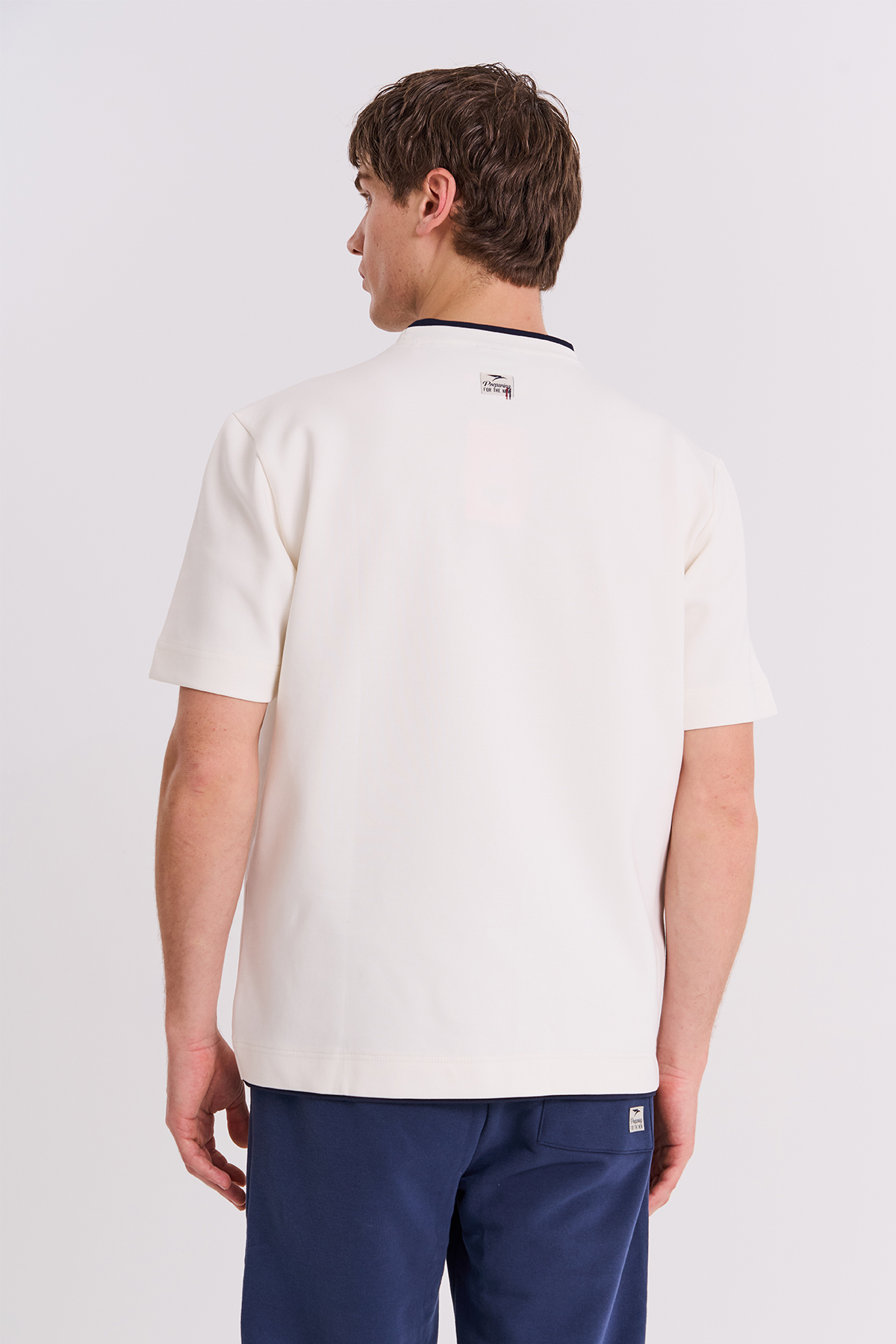 Maraton Comfort Erkek Bisiklet Yaka  Ekru- T-shirt