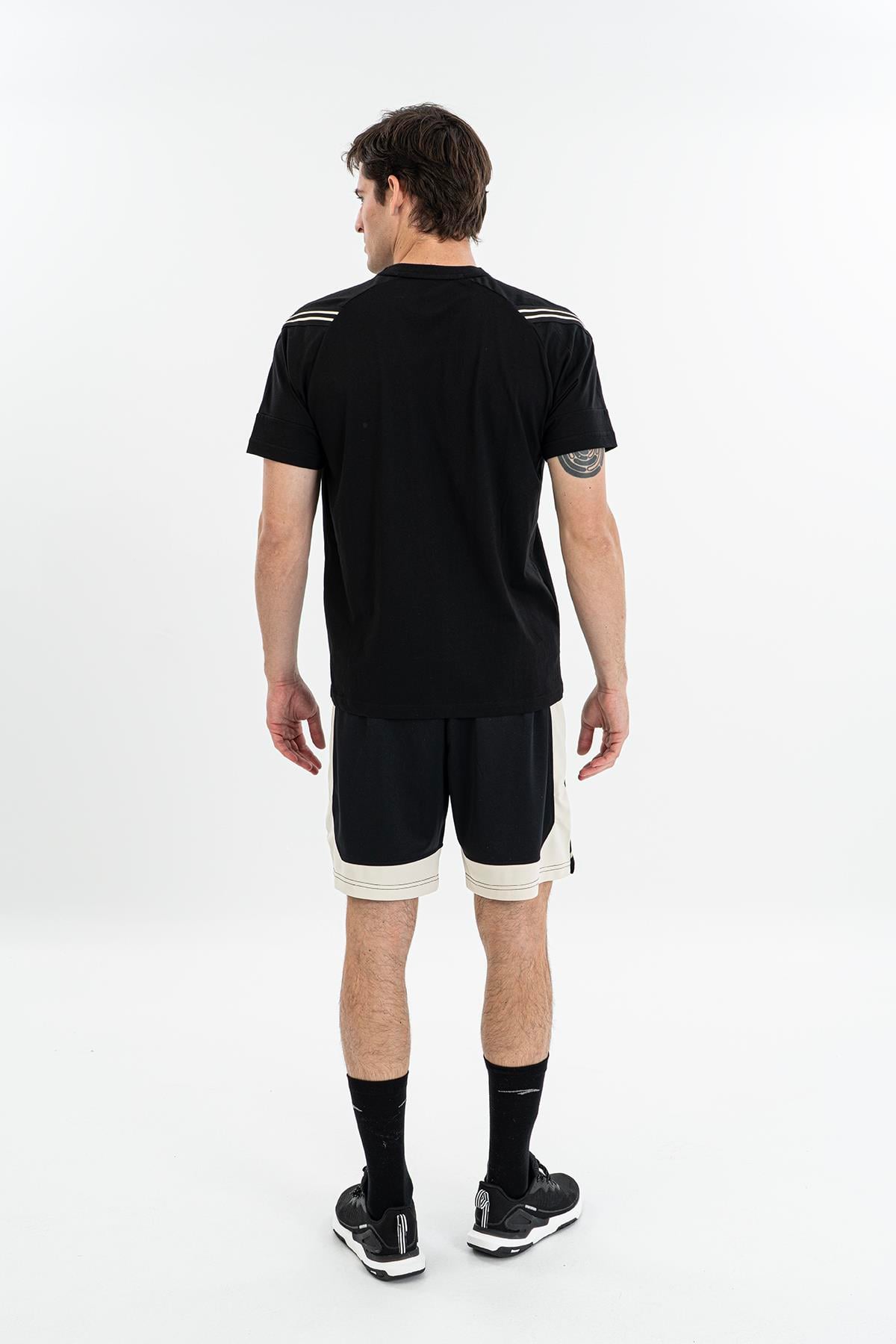 Maraton Comfort Erkek Bisiklet Yaka  Reglan Kol Siyah T-shirt 23881