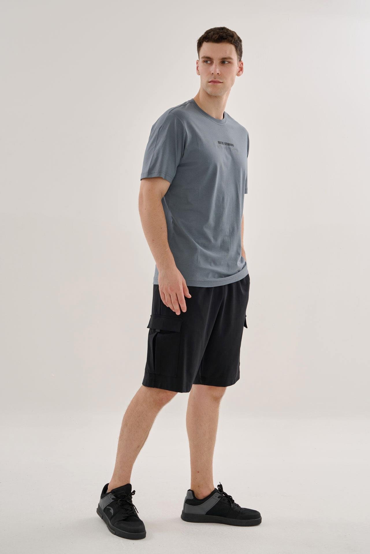 Maraton Comfort Erkek Bisiklet Yaka  Reglan Kol Bazalt T-shirt 23513