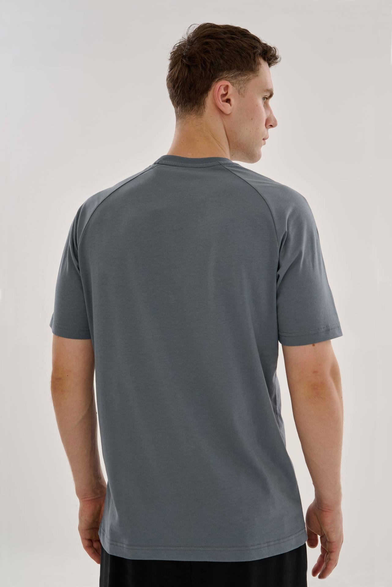 Maraton Comfort Erkek Bisiklet Yaka  Reglan Kol Bazalt T-shirt 23513