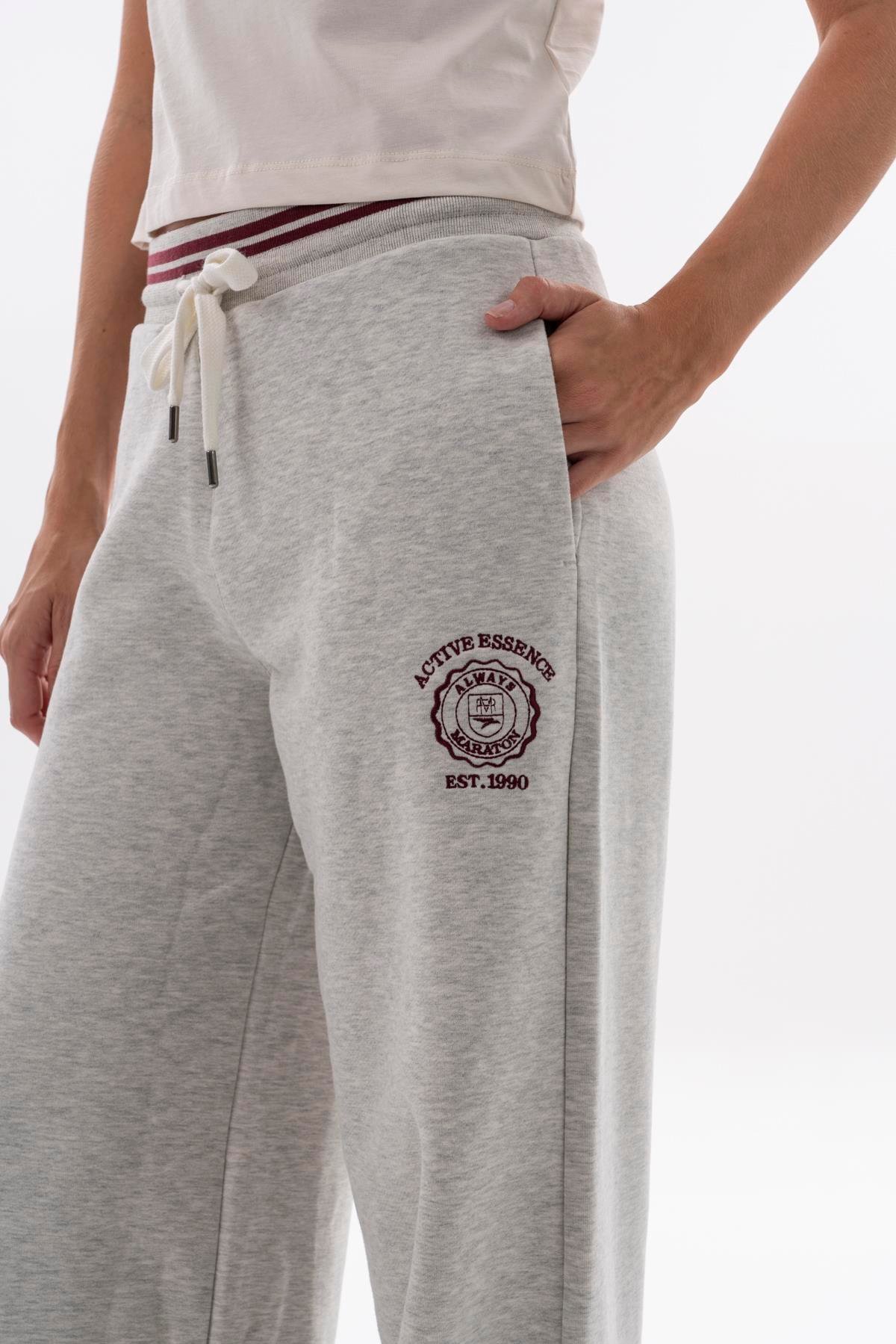 Maraton Comfort Kadın  İspanyol Paça Ekru Eşofman Altı