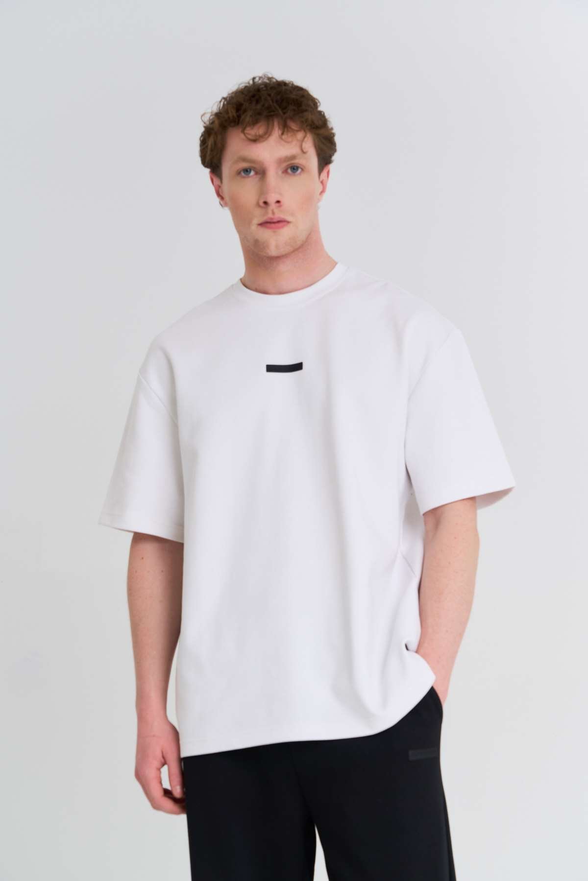 Maraton  Erkek Bisiklet Yaka  Beyaz- T-shirt