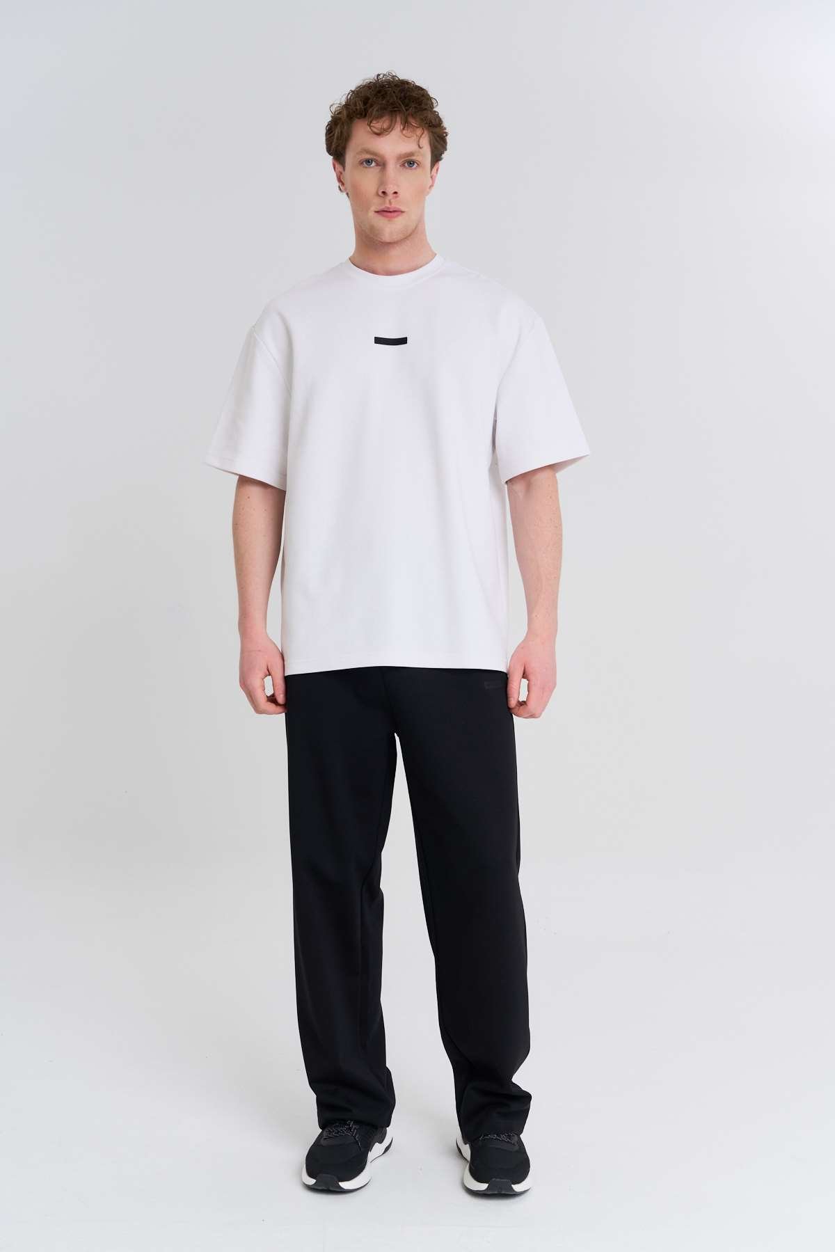 Maraton  Erkek Bisiklet Yaka  Beyaz- T-shirt