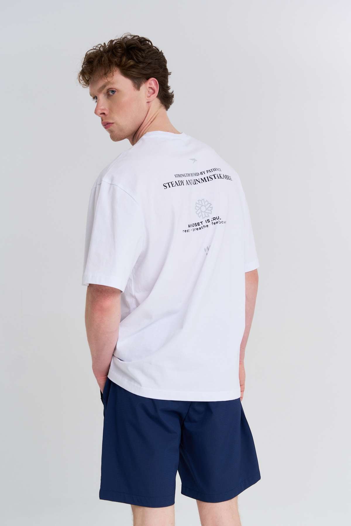 Maraton  Erkek Bisiklet Yaka  Beyaz- T-shirt