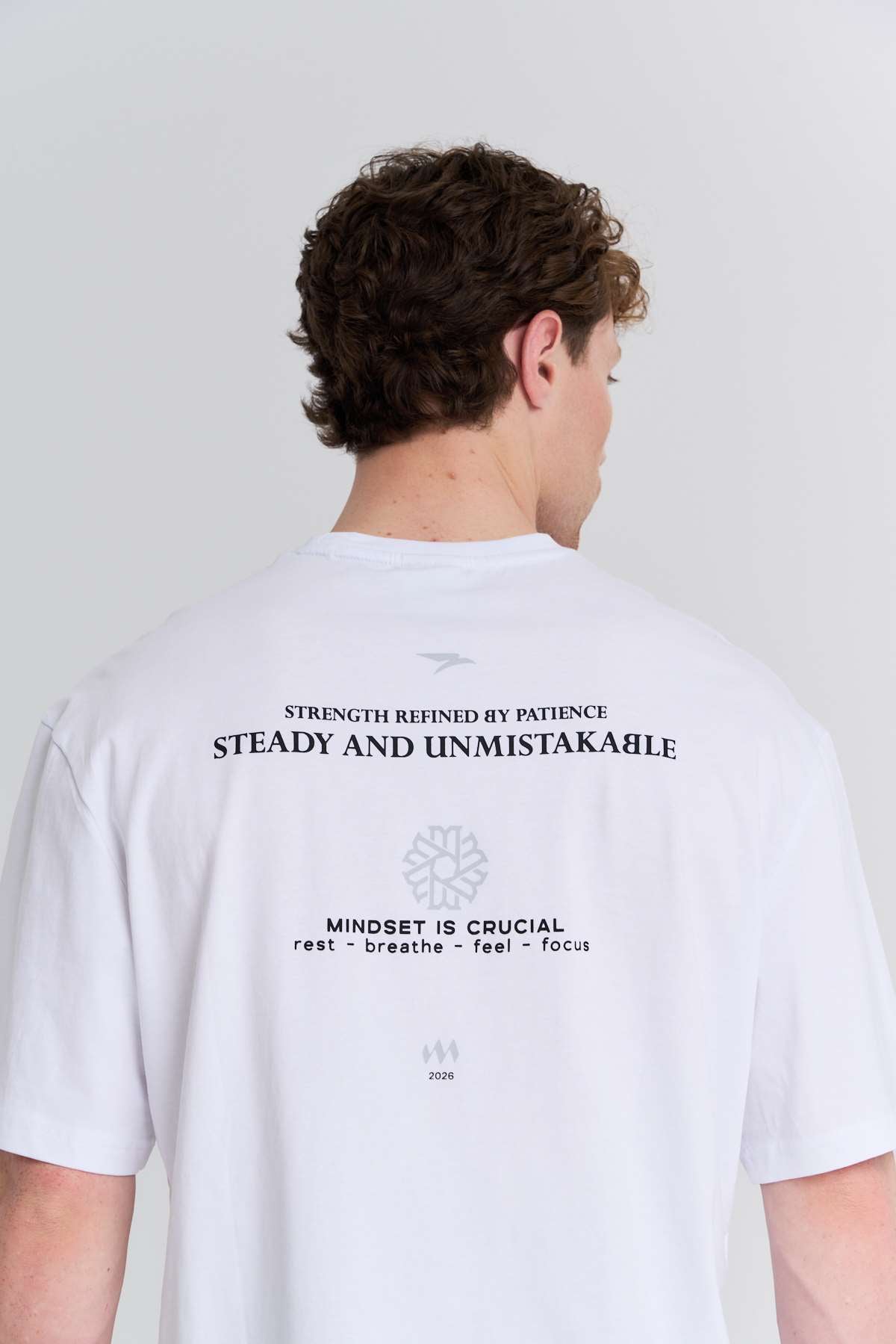 Maraton  Erkek Bisiklet Yaka  Beyaz- T-shirt