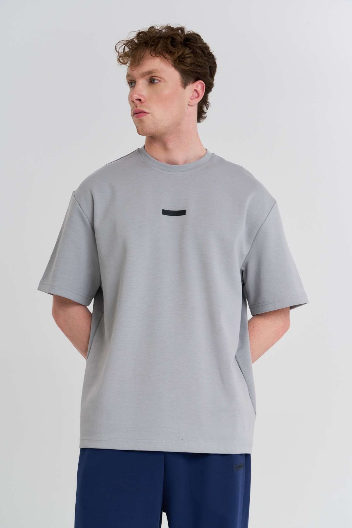 Maraton  Erkek Bisiklet Yaka  Gri- T-shirt