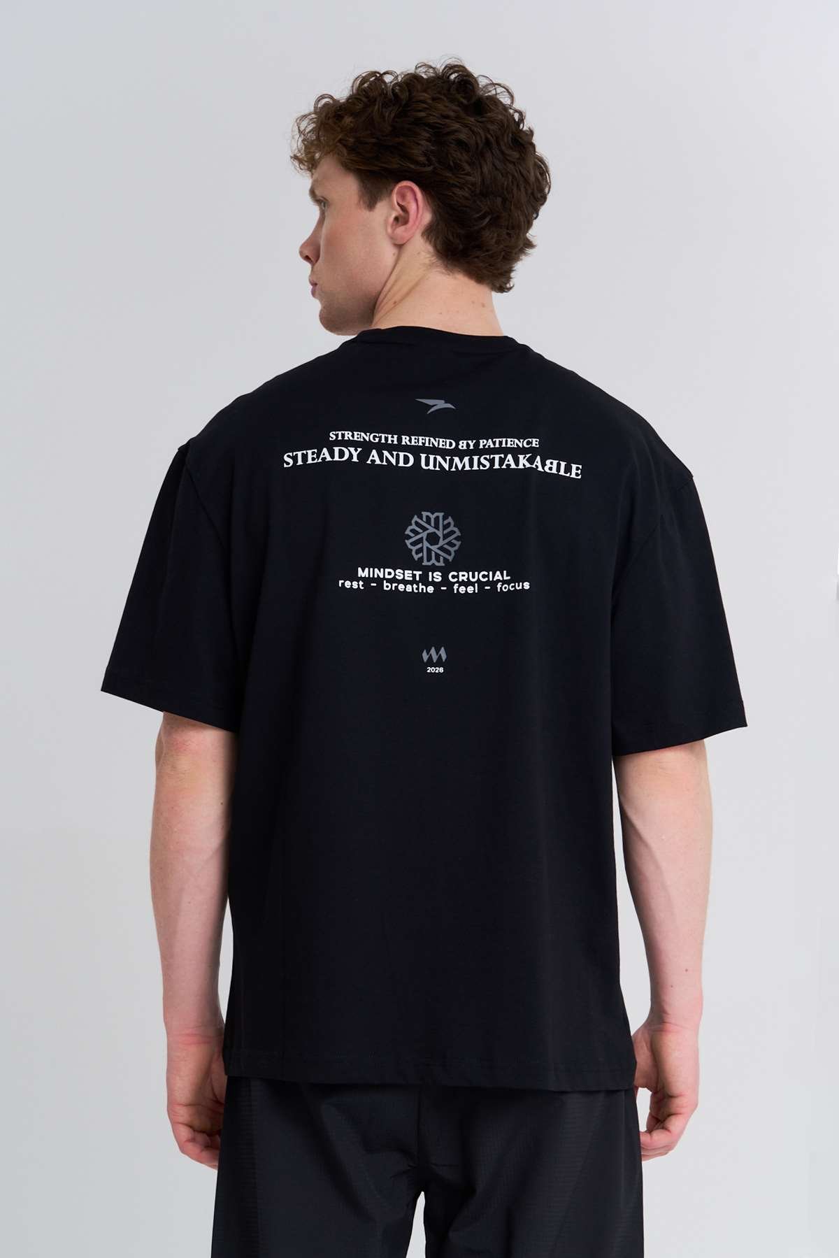 Maraton  Erkek Bisiklet Yaka  Siyah- T-shirt