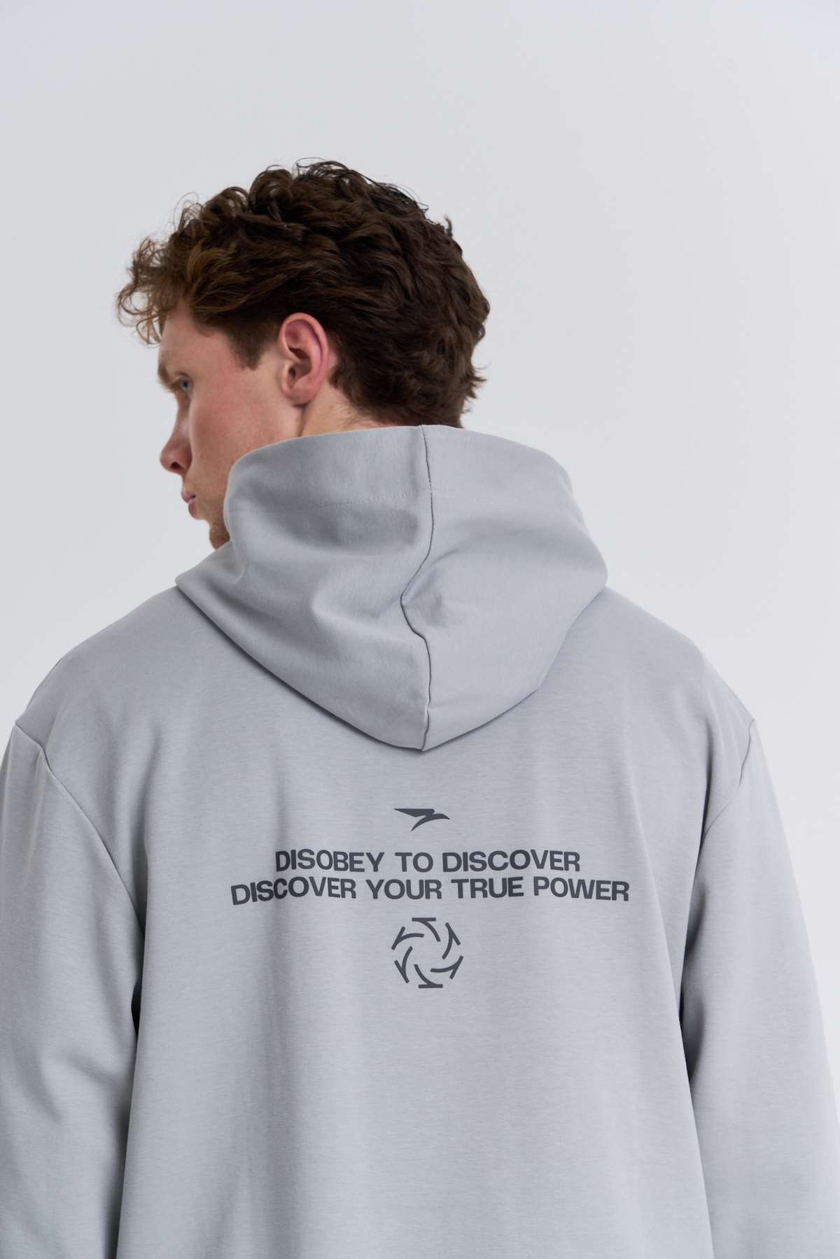 Maraton  Erkek Kapüşonlu  Gri- Sweatshirt