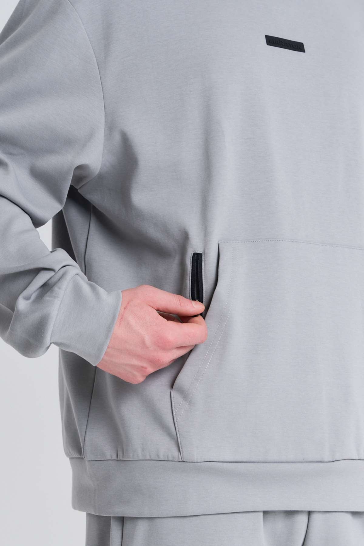 Maraton  Erkek Kapüşonlu  Gri- Sweatshirt