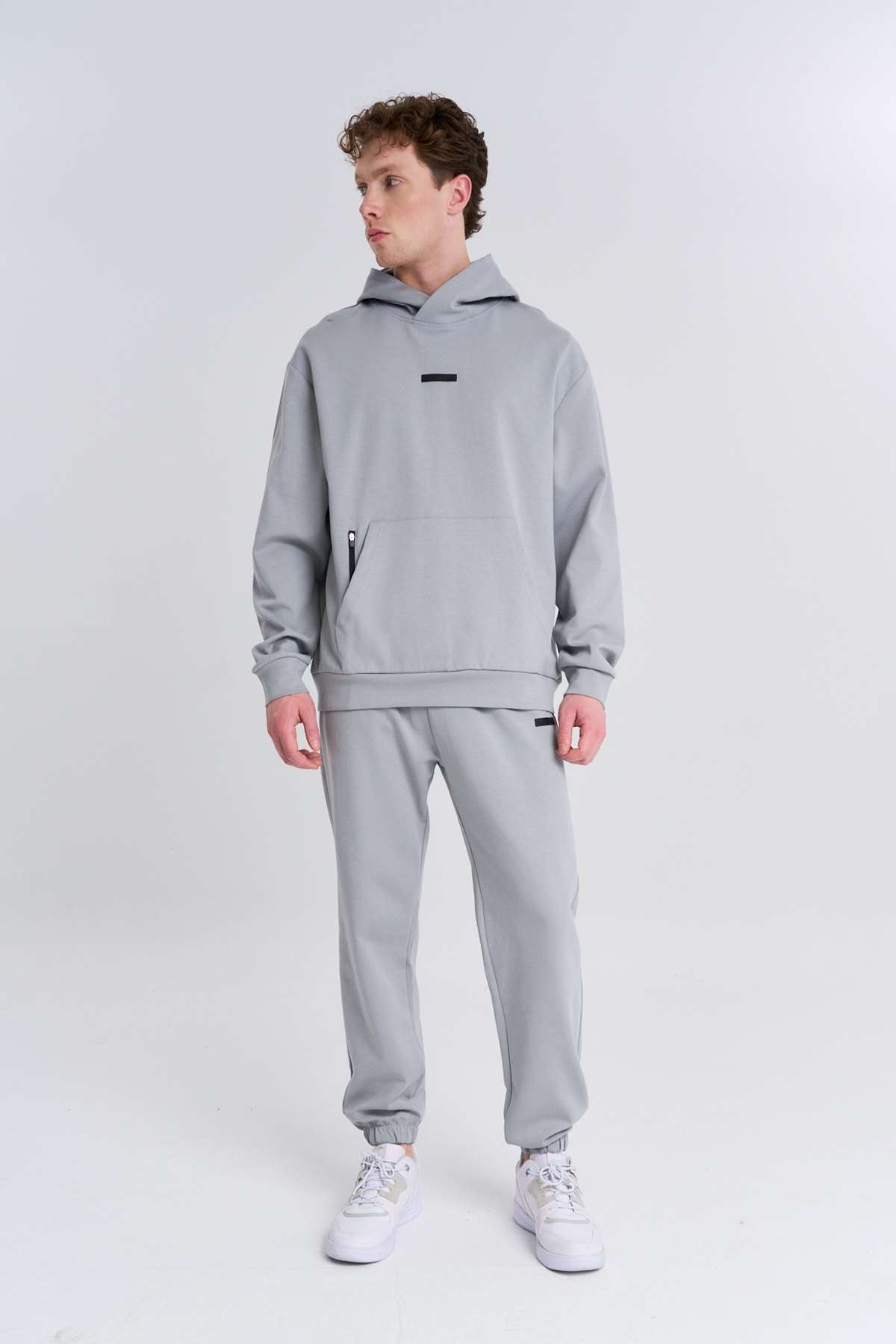 Maraton  Erkek Kapüşonlu  Gri- Sweatshirt