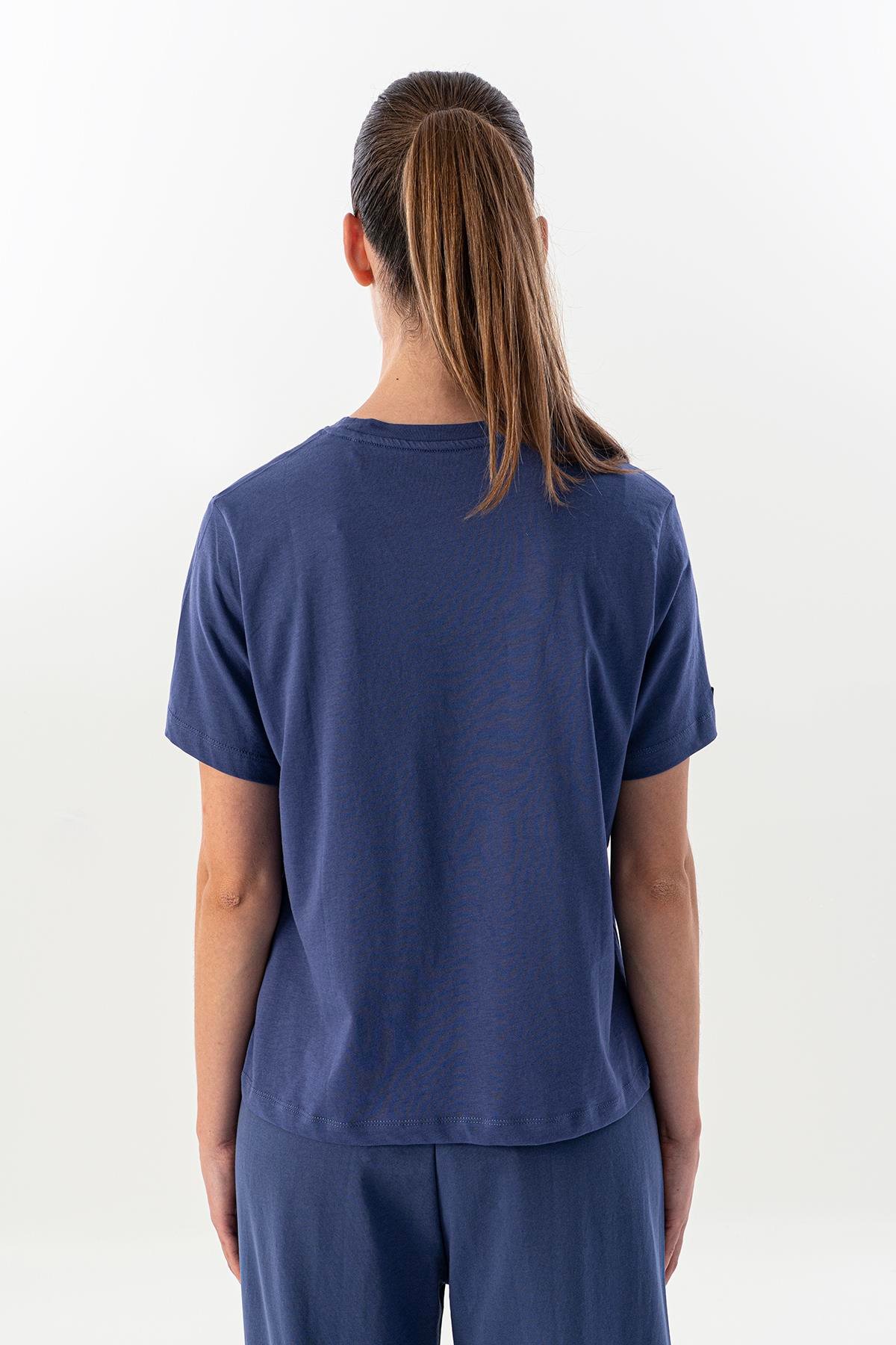 Maraton New Basic Kadın Bisiklet Yaka  Kısa Kol Mor T-shirt 23825