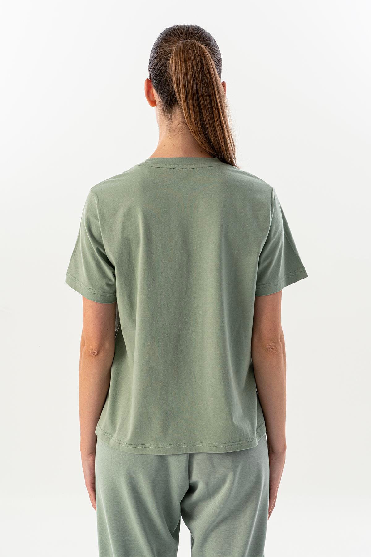 Maraton New Basic Kadın Bisiklet Yaka  Kısa Kol Açık Yeşil T-shirt 23937