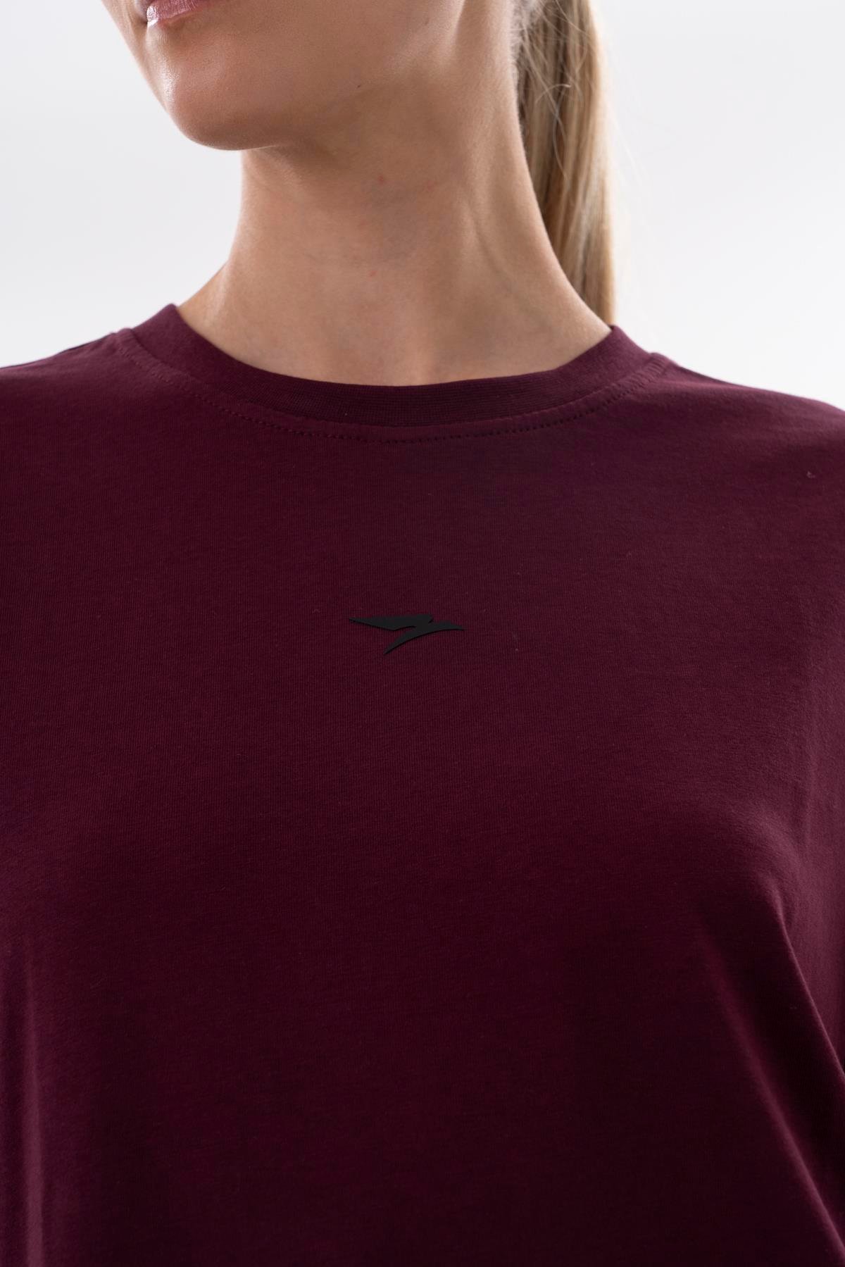 Maraton New Basic Kadın Bisiklet Yaka  BORDO- T-shirt