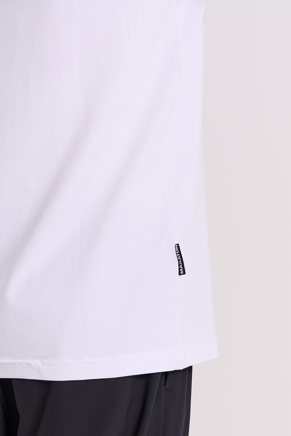 Maraton Regular Erkek Bisiklet Yaka  Beyaz- T-shirt