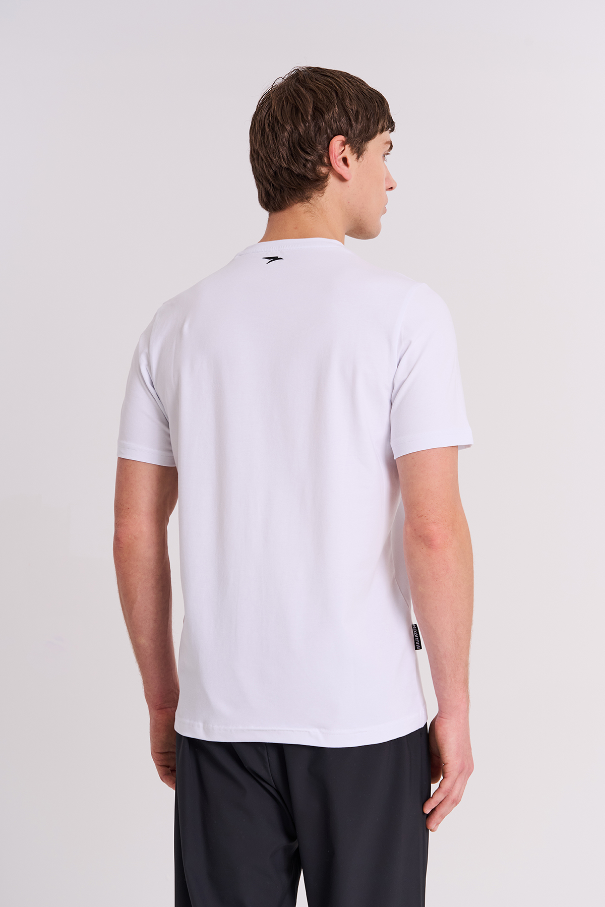 Maraton Regular Erkek Bisiklet Yaka  Beyaz- T-shirt