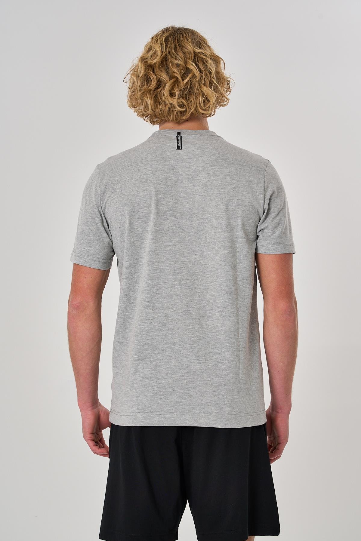 Maraton Regular Erkek Bisiklet Yaka  Gri Melanj T-shirt