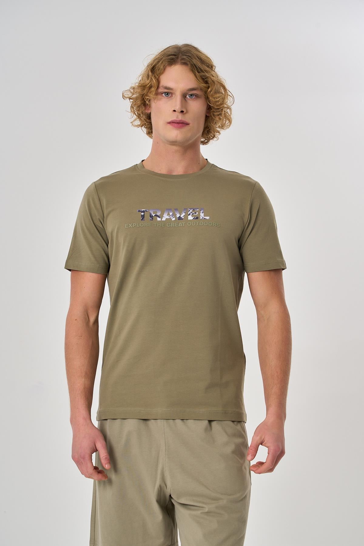 Maraton Regular Erkek Bisiklet Yaka  Gri T-shirt