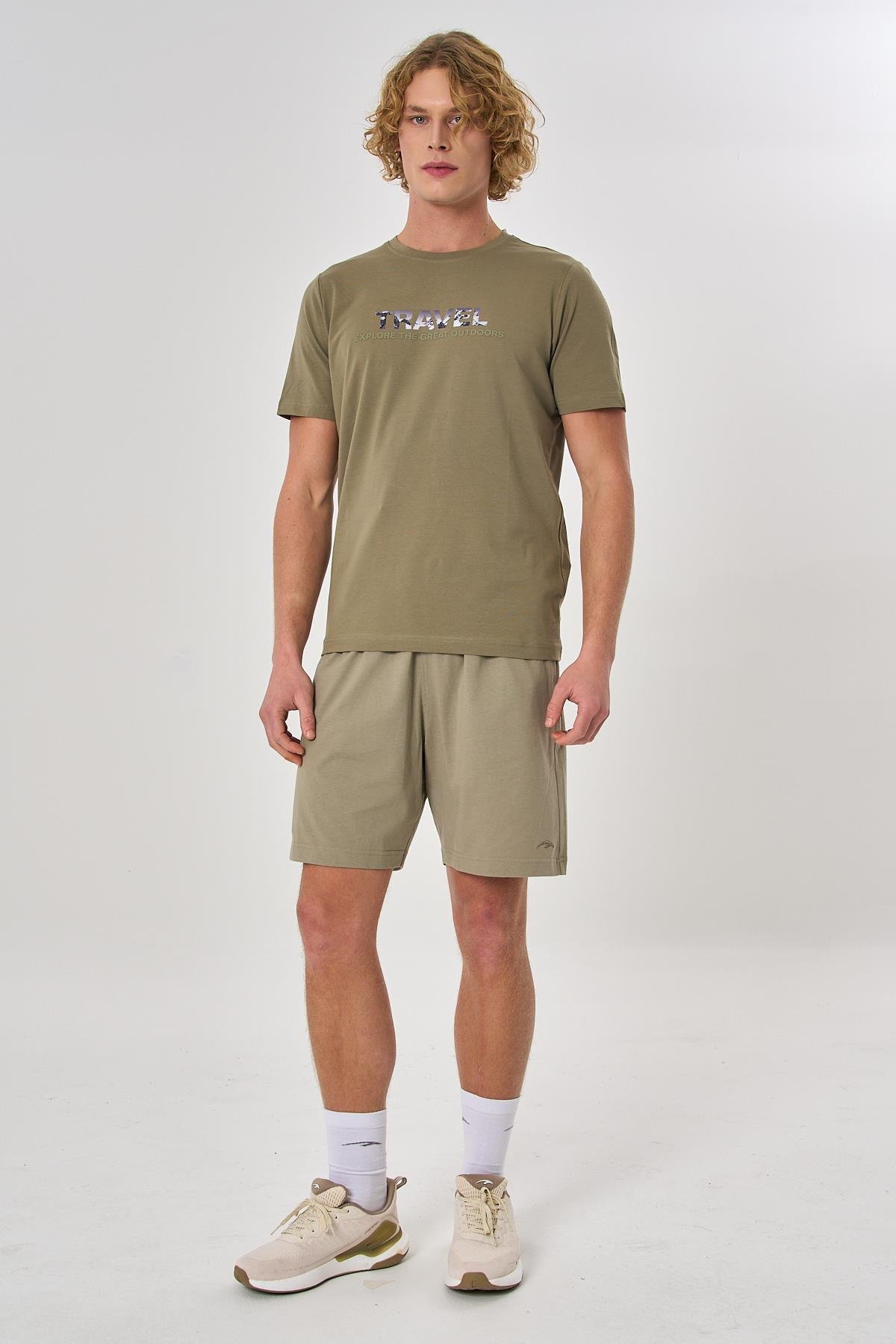 Maraton Regular Erkek Bisiklet Yaka  Gri T-shirt
