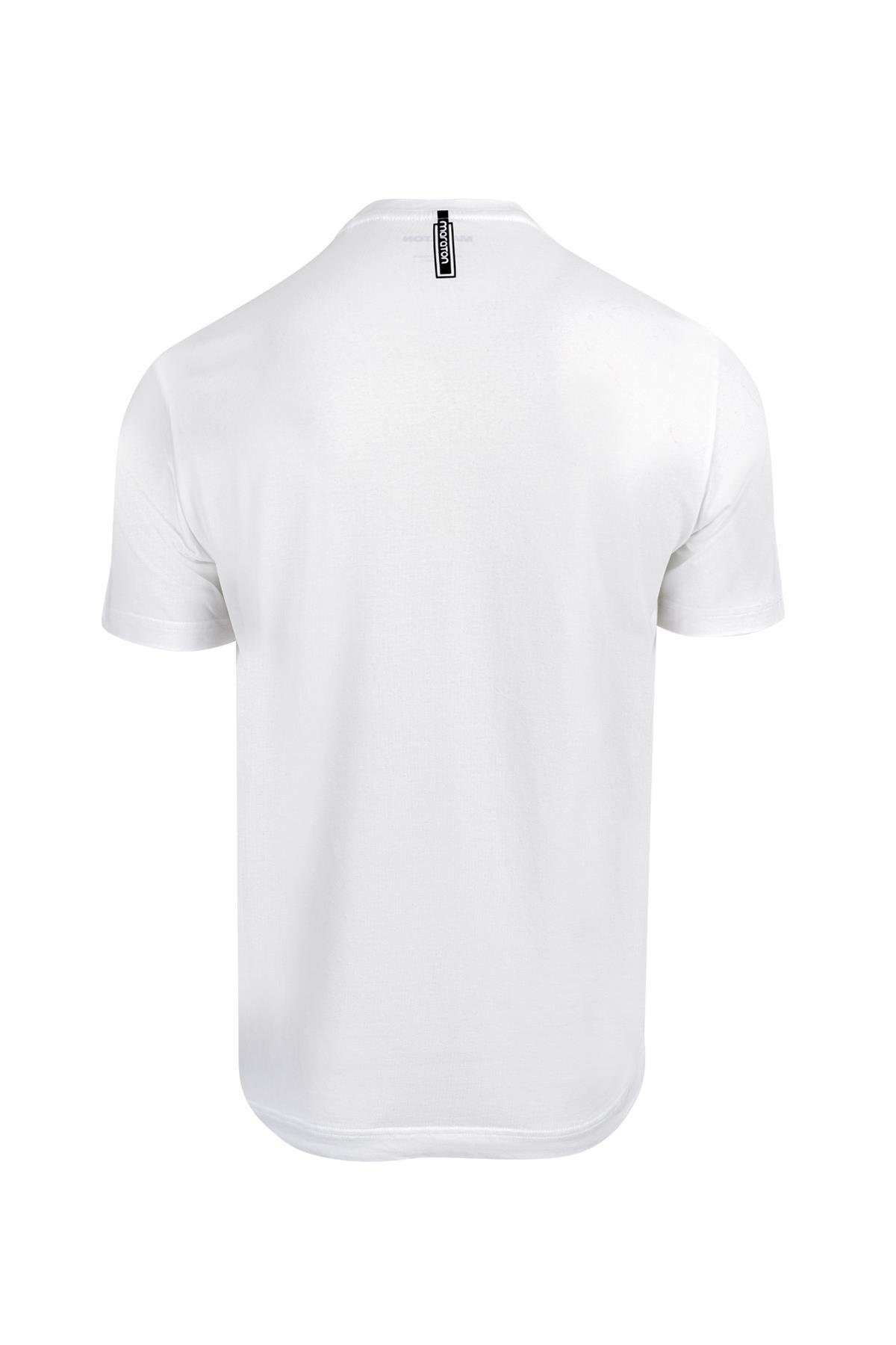 Maraton Regular Erkek Bisiklet Yaka  Kısa Kol Beyaz T-shirt 23587