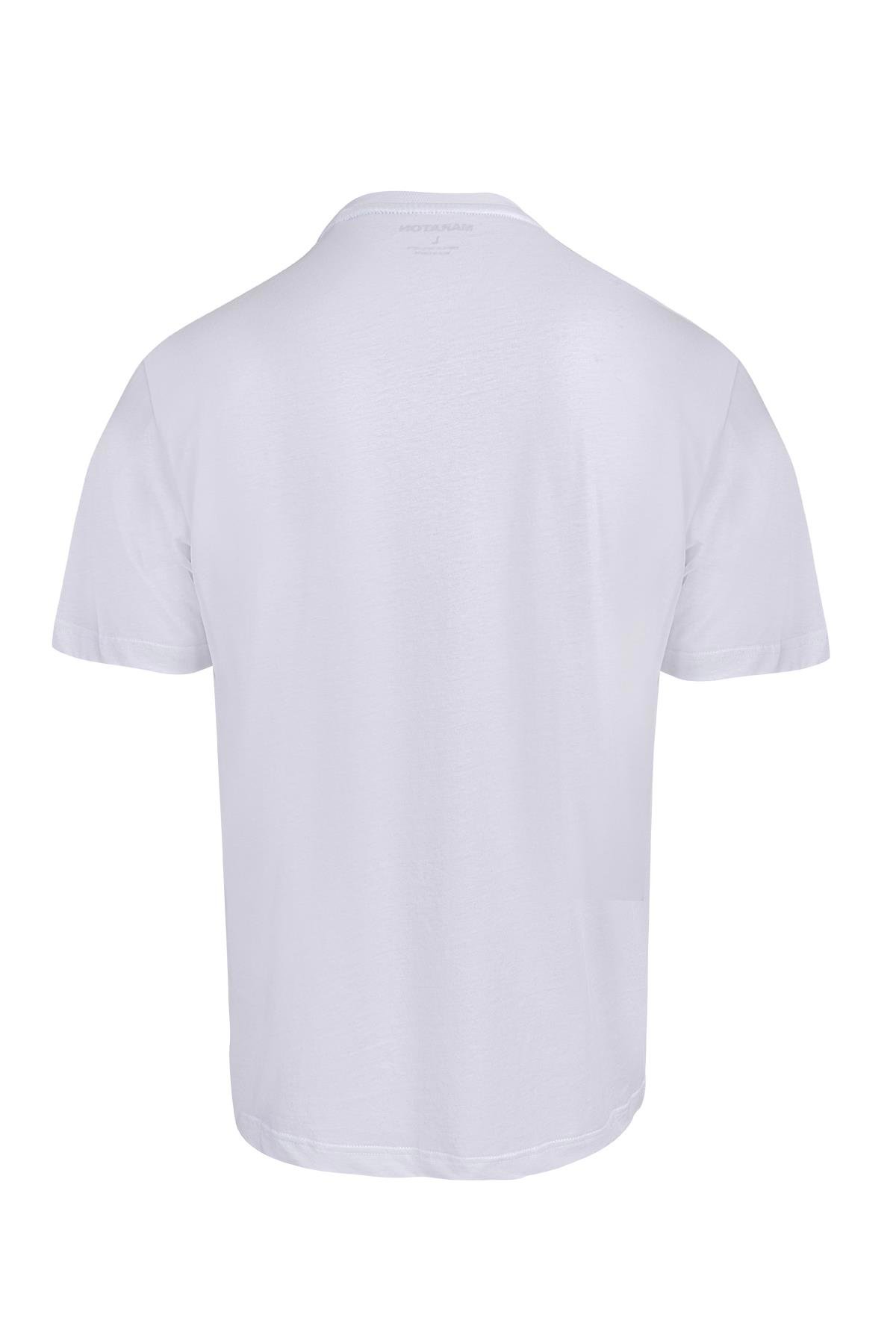 Maraton Regular Erkek Bisiklet Yaka  Kısa Kol Beyaz T-shirt 23692