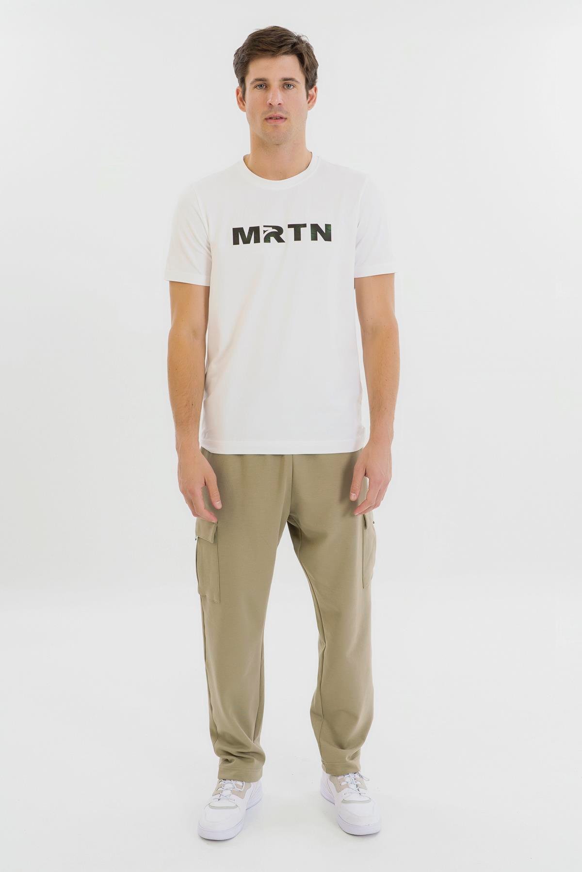 Maraton Regular Erkek Bisiklet Yaka  Kısa Kol Beyaz T-shirt 23587