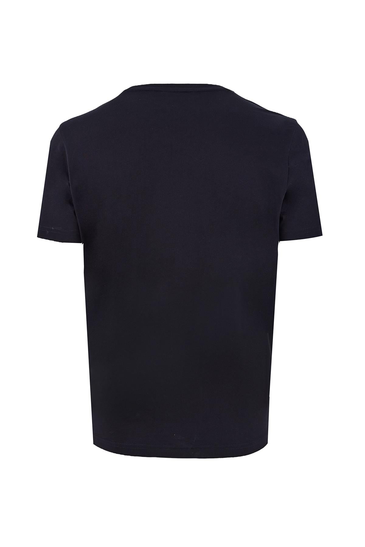 Maraton Regular Erkek Bisiklet Yaka  Kısa Kol Siyah T-shirt 23692